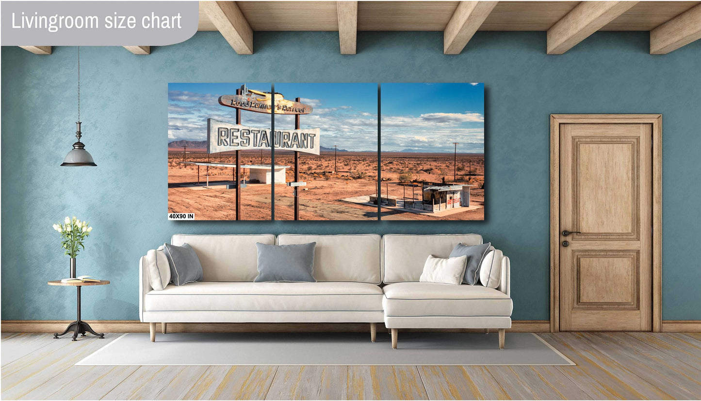 Road Runners Retreat Art Print | Iconic Route 66 Desert Americana | Mojave Desert Fine Art on Photo Paper, Canvas, Acrylic & Metal