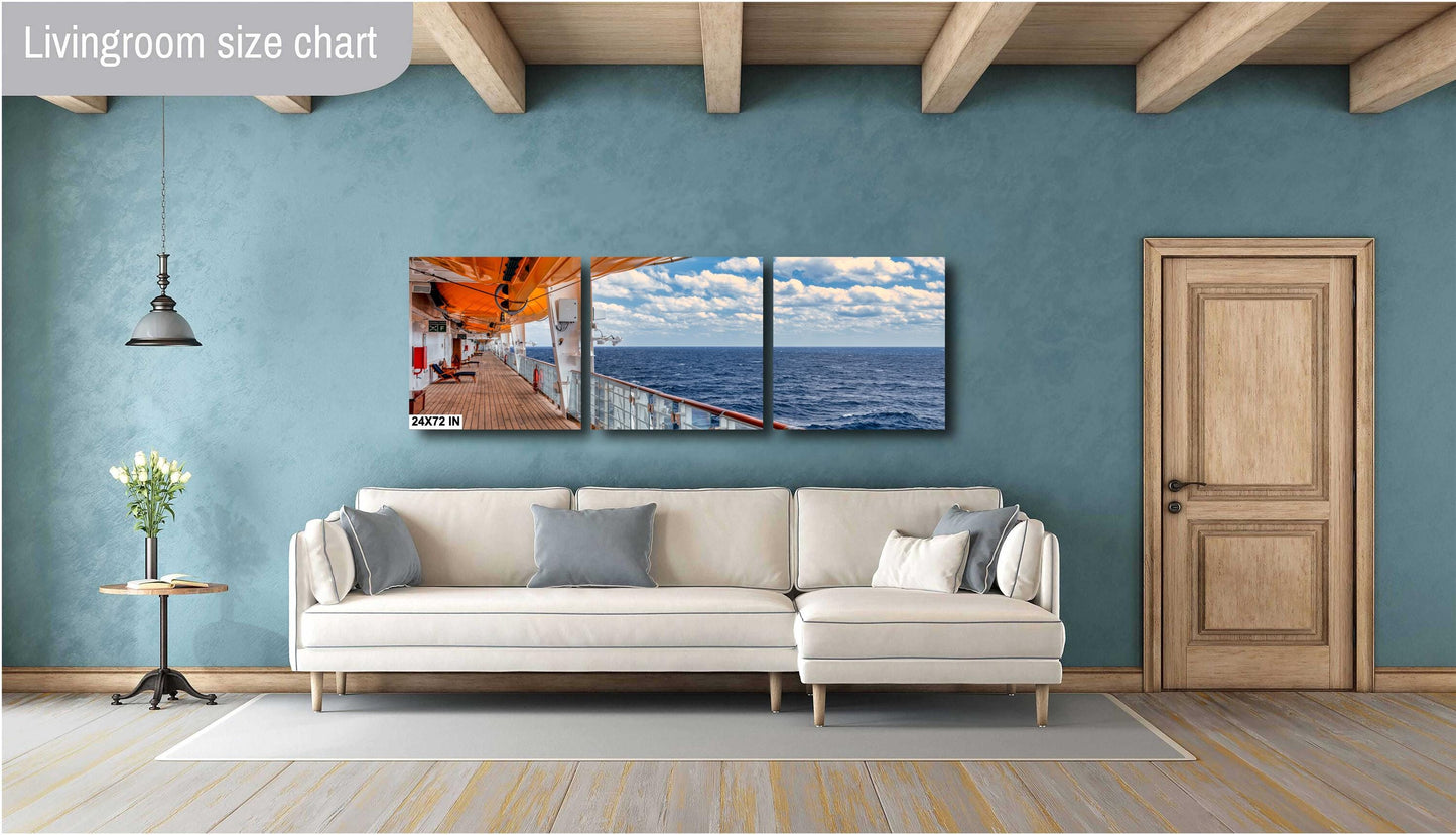 Ocean View Fine Art Print from Cruise Ship Promenade Deck - Premium Photo, Canvas, Acrylic & Metal Options