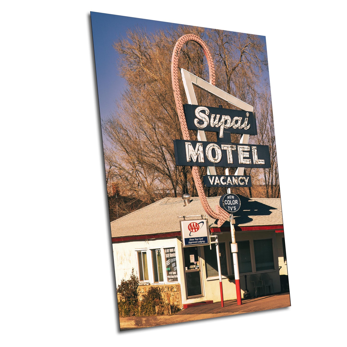 Route 66 Seligman Motel Sign Art, Supai Motel Americana Print, Vintage Wall Decor, Photo Paper or Canvas