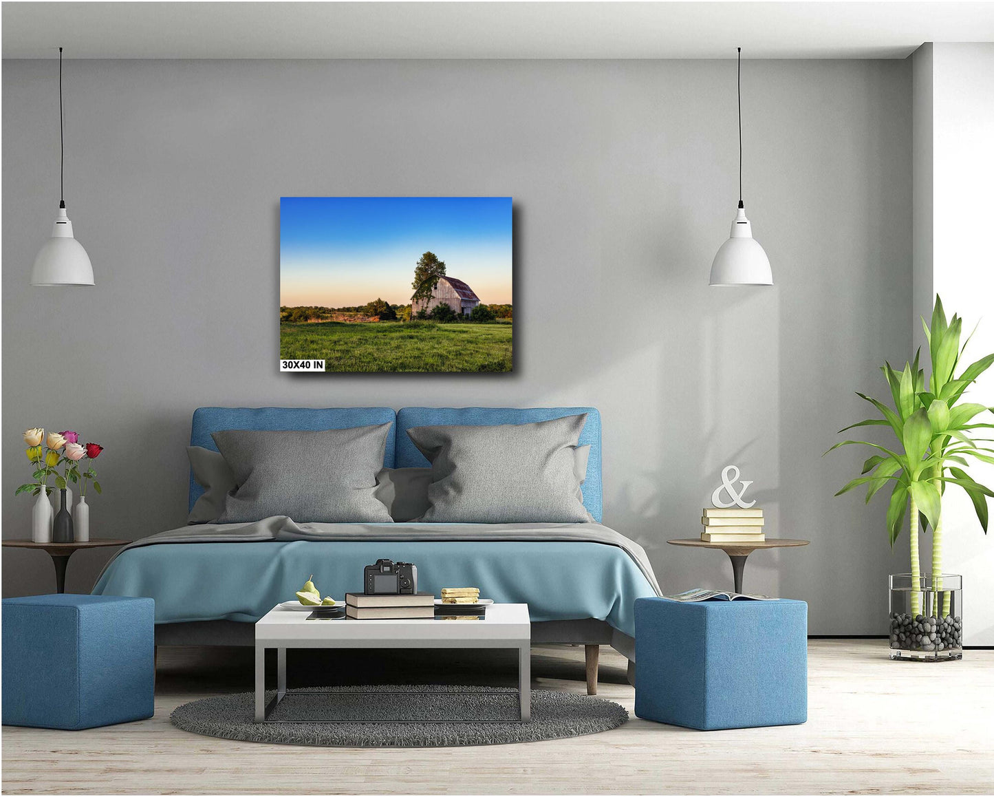 Rustic Barn Photography: Farmhouse Wall Decor Print on Canvas, Paper, Acrylic, or Metal - Rural Landscape Art