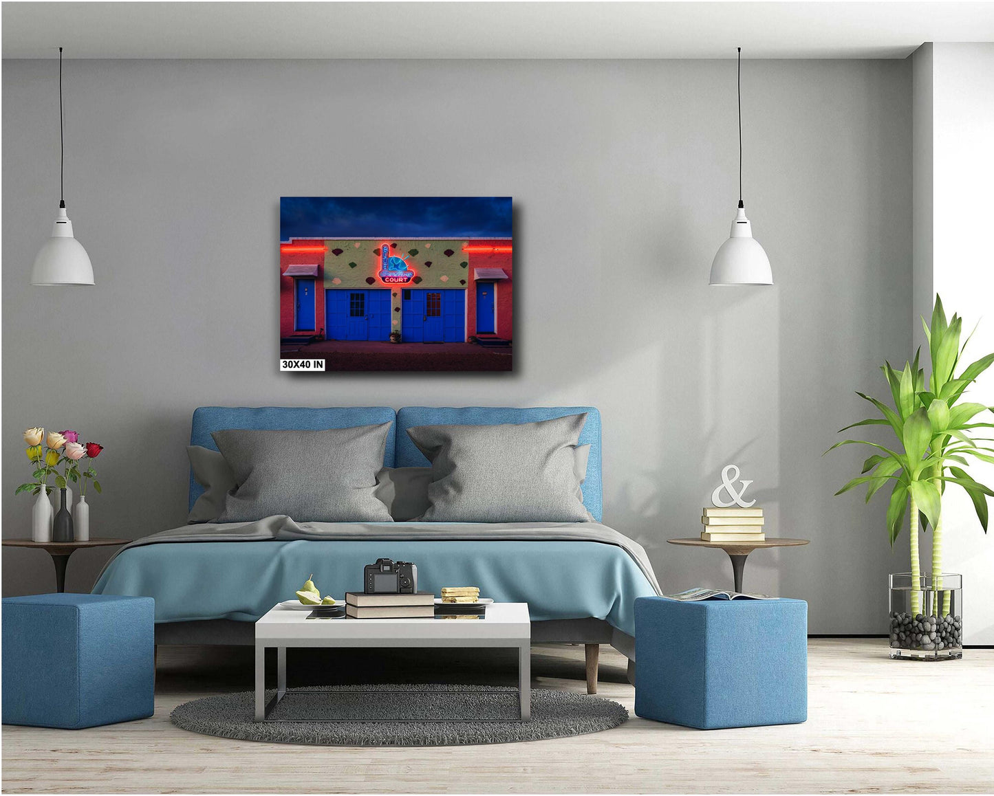 Route 66 Wall Art - Blue Swallow Motel Original Sign - Travel Photography Print on Premium Photo Paper, Canvas, Acrylic, or Metal