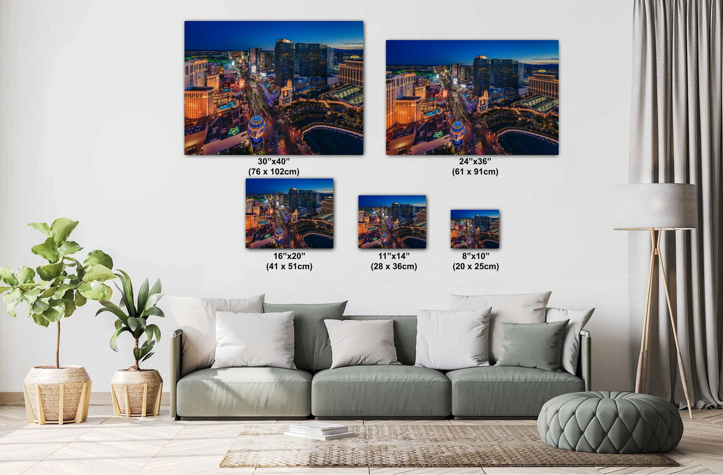 Las Vegas Strip Skyline Wall Art - Aerial Photo Canvas, Metal & Acrylic Prints - Modern Home Decor, Ready to Hang