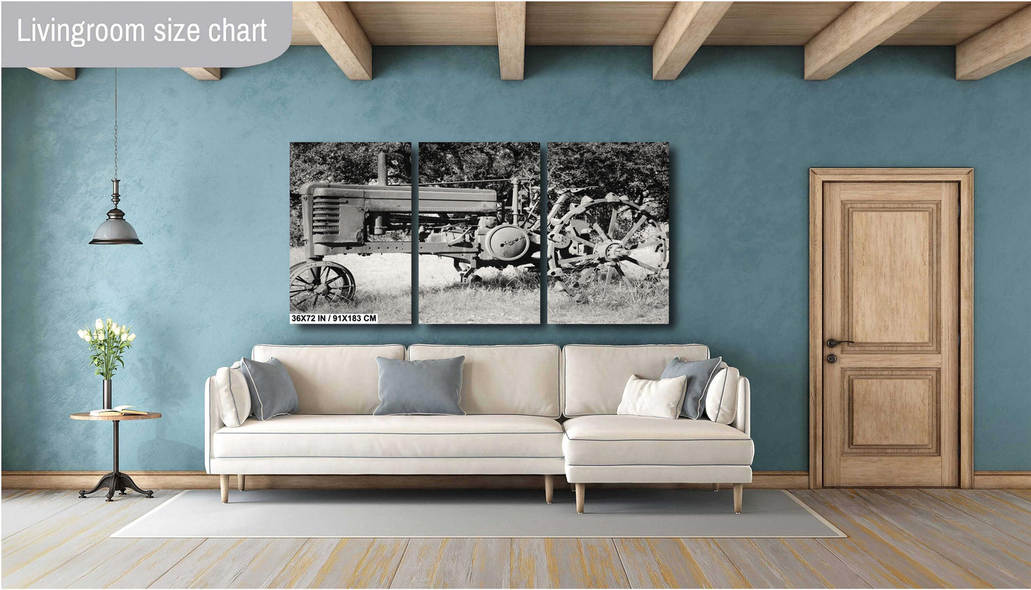 Farmhouse Wall Art - Photograph of Vintage Tractor | Rustic Farmhouse Wall Art Print | Available in Paper, Canvas, Acrylic & Metal