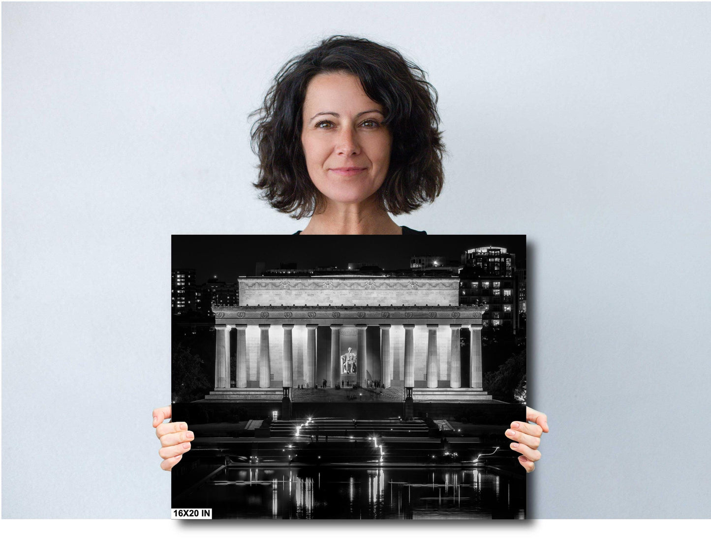 Washington DC Print of Lincoln Memorial at Night - American Wall Art Photo on Premium Photo Paper, Canvas, Acrylic, or Metal