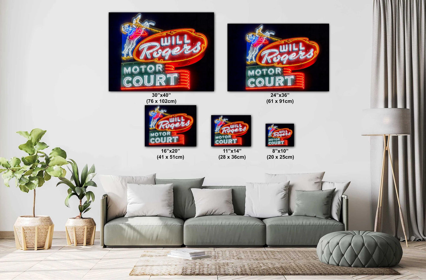 Route 66 Tulsa Neon Sign Photo - Will Rogers Motor Court Print on Premium Paper, Canvas, Acrylic & Metal Decor
