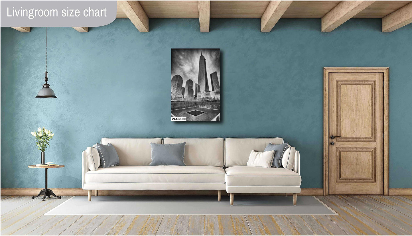 New York Wall Art - One World Trade Center Art Print - 9/11 Memorial NYC Skyline Photography, Freedom Tower Decor for Home or Office