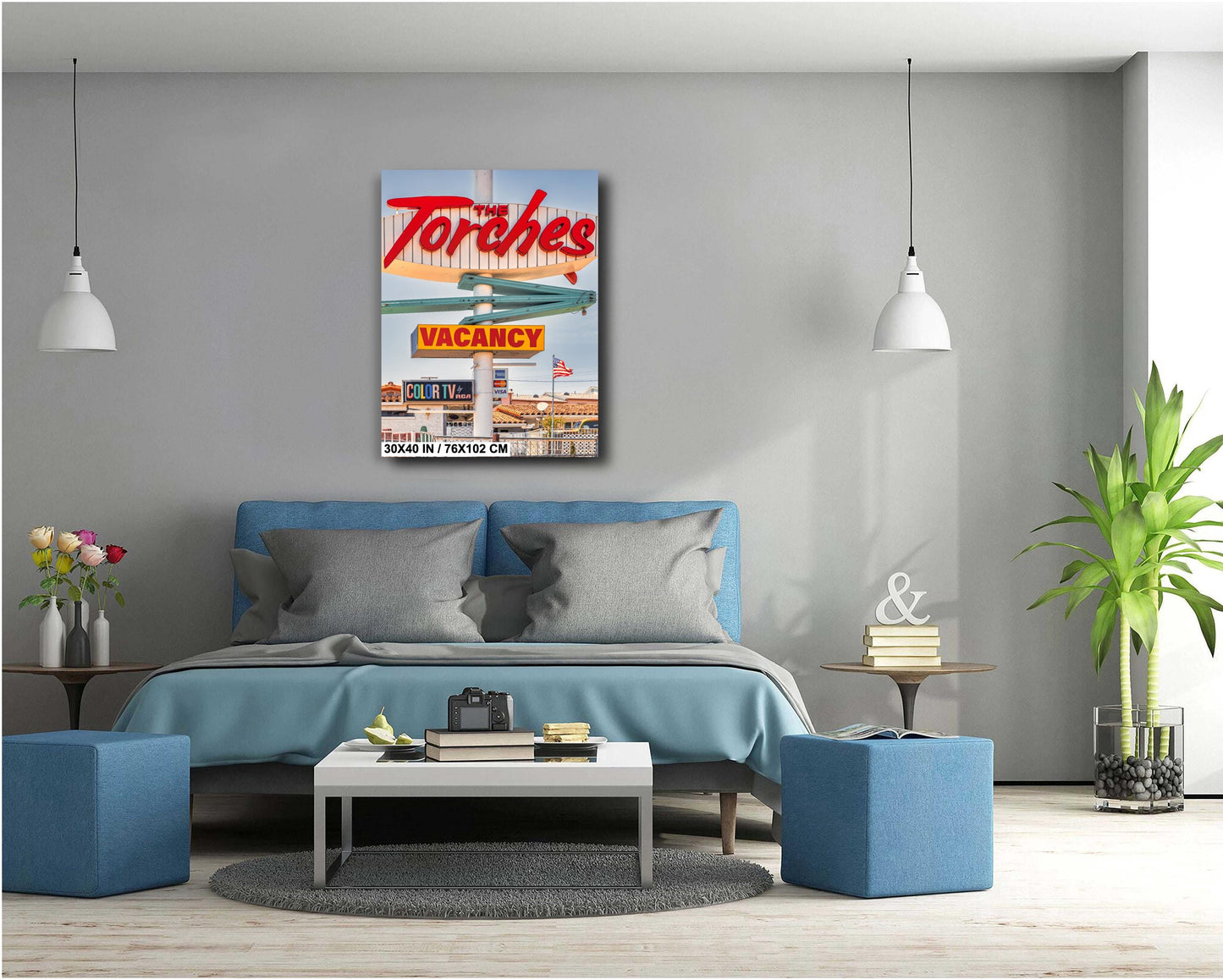 Barstow California Route 66 Neon Sign Photography | Americana Wall Art Print on Premium Photo Paper, Canvas & Metal