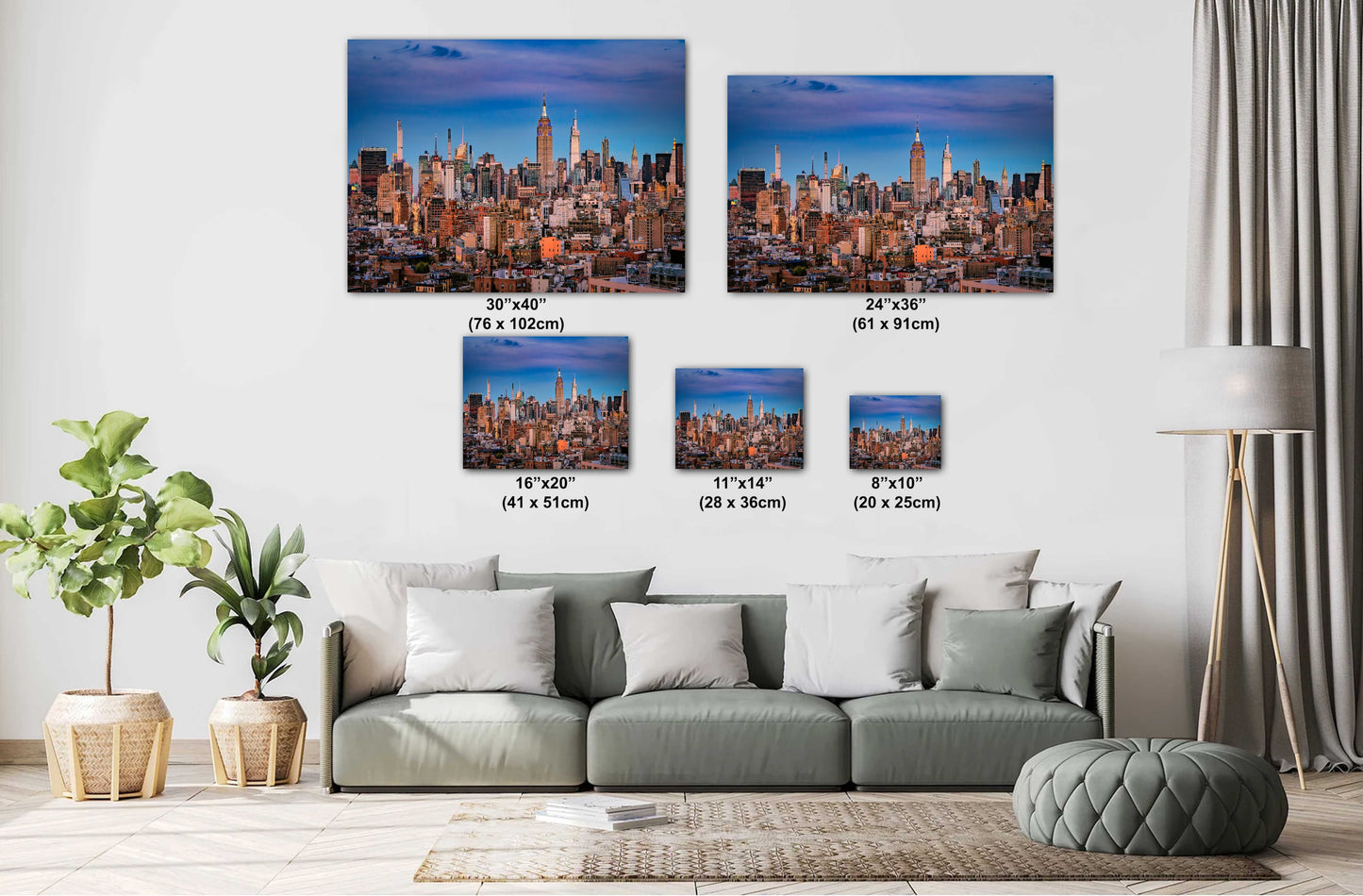 NYC Skyline at Dusk: Midtown Manhattan & Times Square Panoramic Photo Print - Cityscape Wall Art, Urban Decor, NY Gift