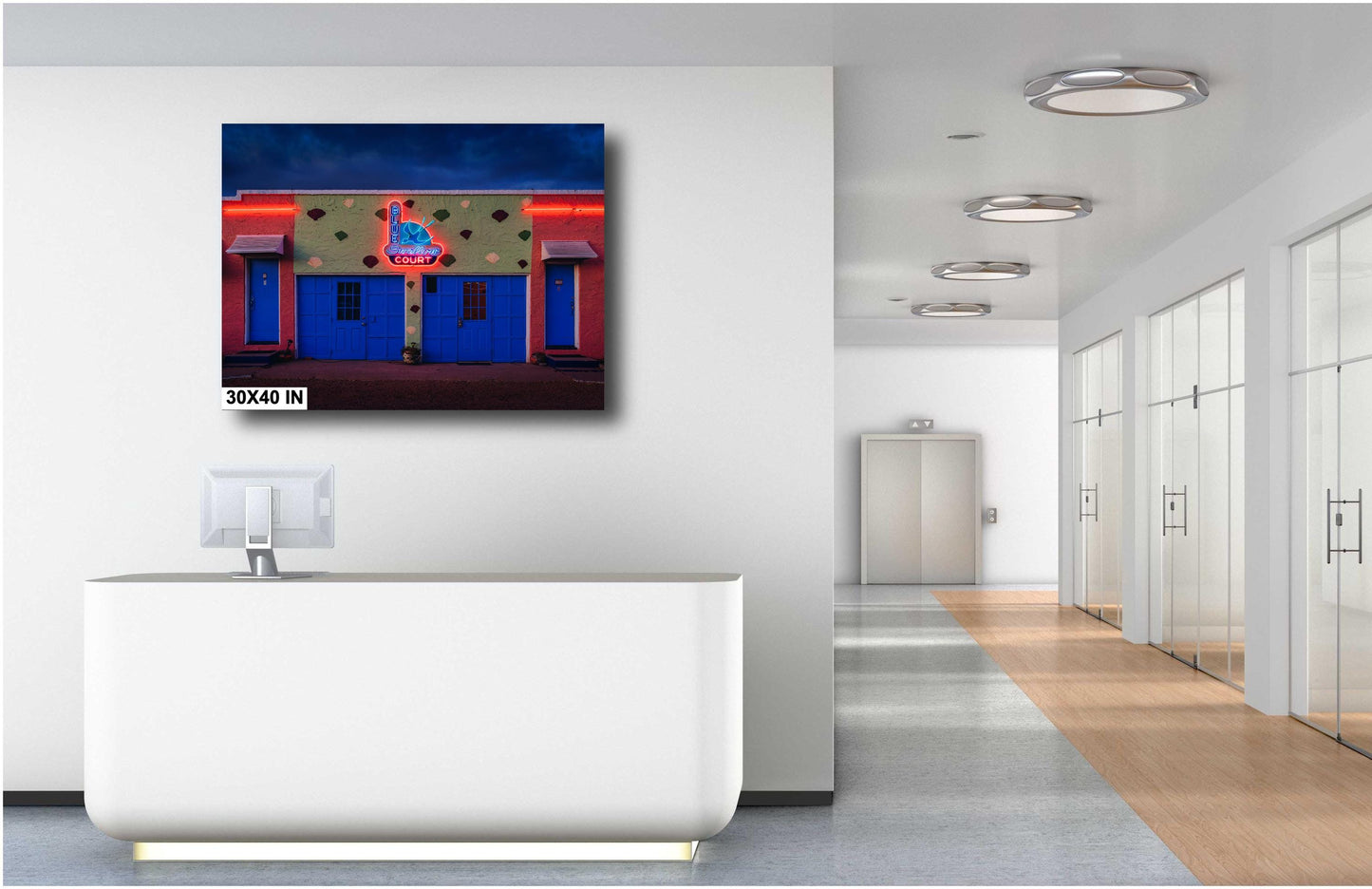 Route 66 Wall Art - Blue Swallow Motel Original Sign - Travel Photography Print on Premium Photo Paper, Canvas, Acrylic, or Metal