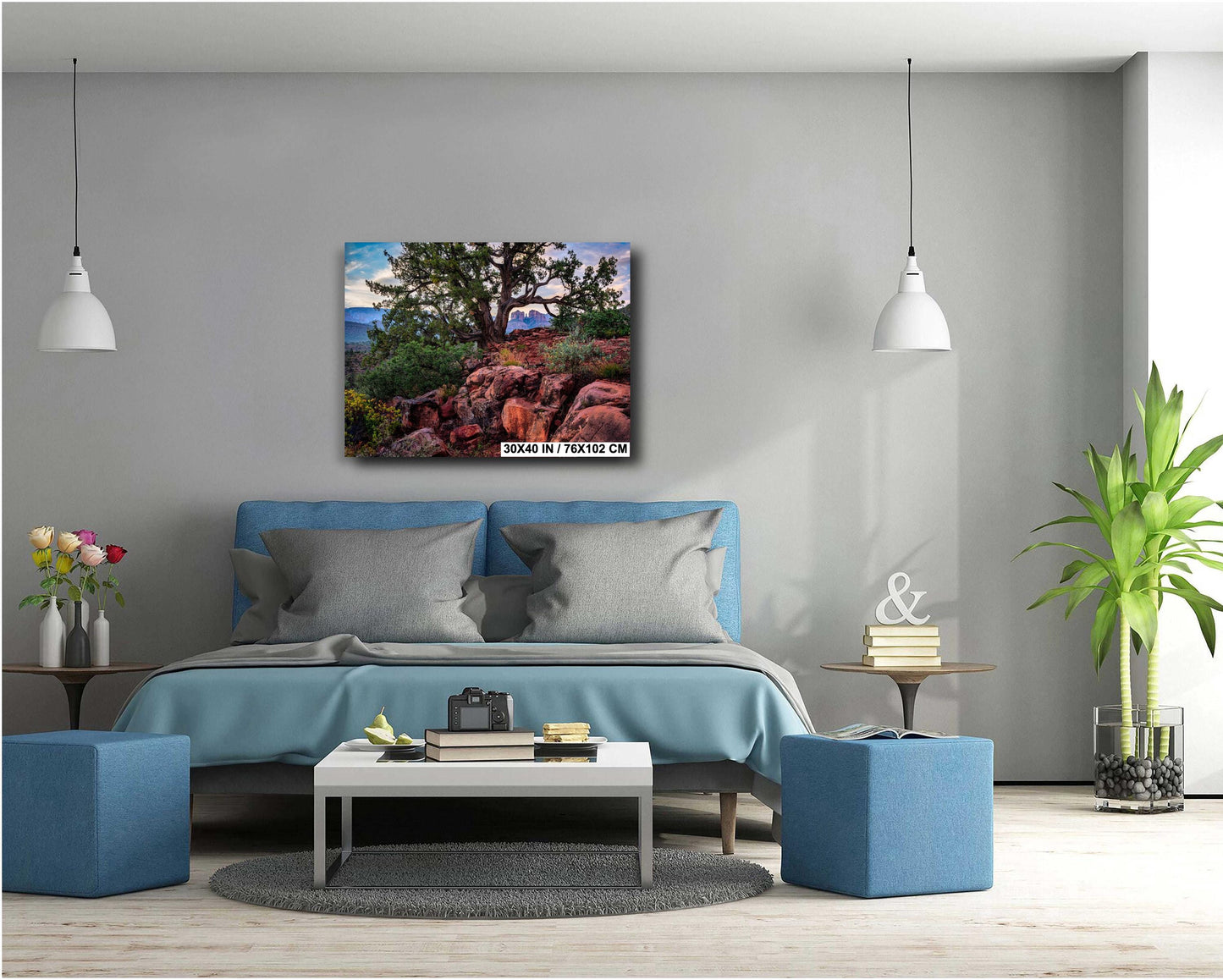 Sedona Arizona Cathedral Rock Wall Art - Red Rocks Photography Print on Premium Photo Paper, Canvas, Acrylic & Metal Decor