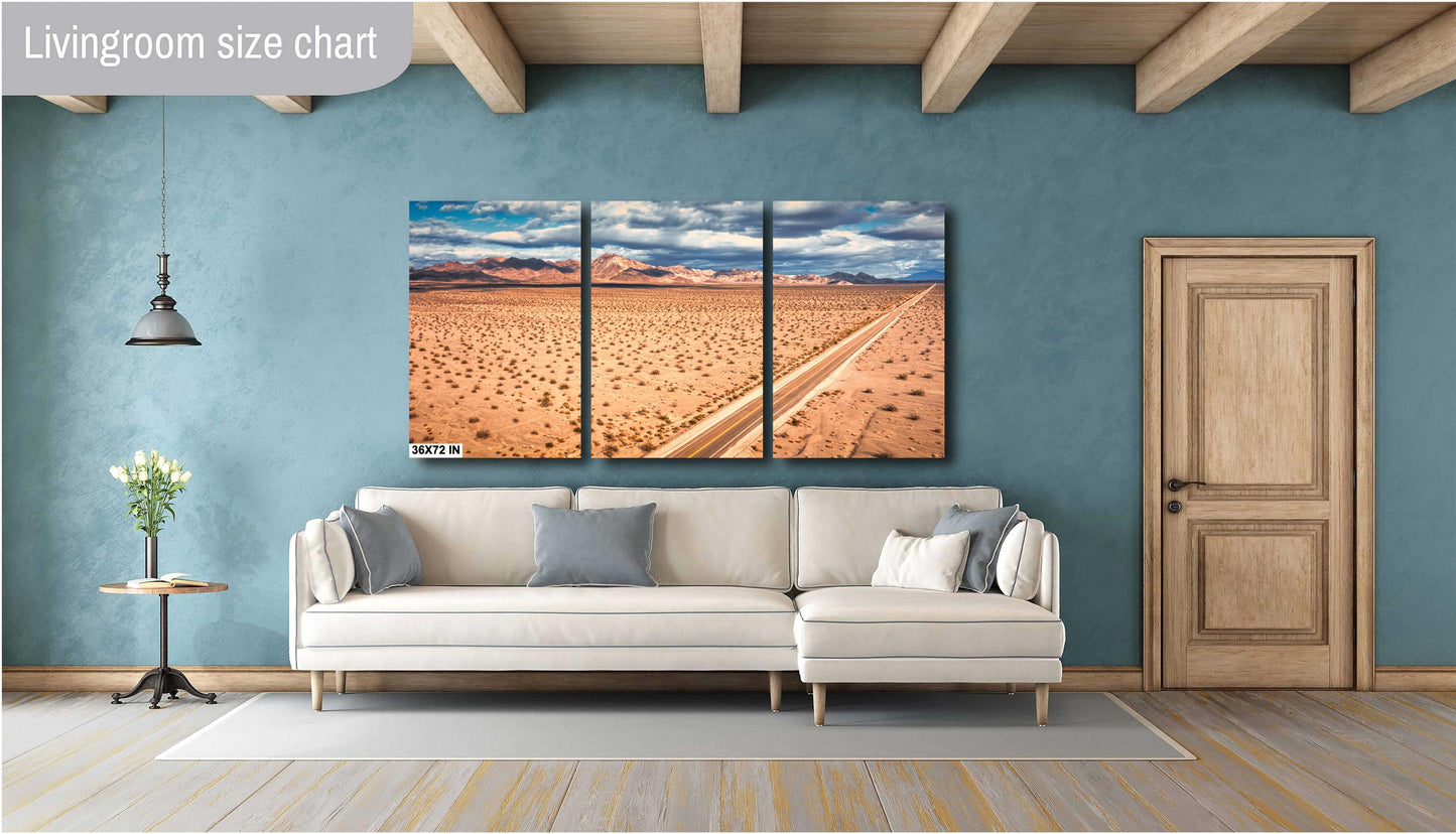 Desert Art - Mojave Fine Art Print: Route 66 Highway from Amboy, California on Premium Paper or Ready-to-Hang Canvas