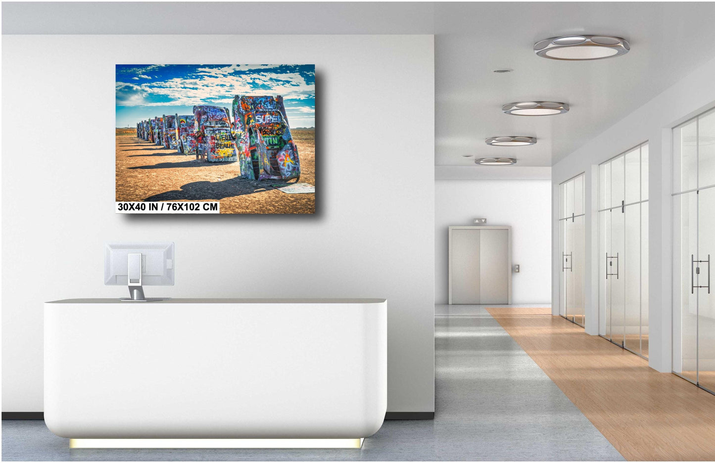 Cadillac Ranch Route 66 Print - Amarillo Texas Roadside Art for Travel Lovers, Home Decor & Gift Ideas on Canvas, Photo Paper or Metal