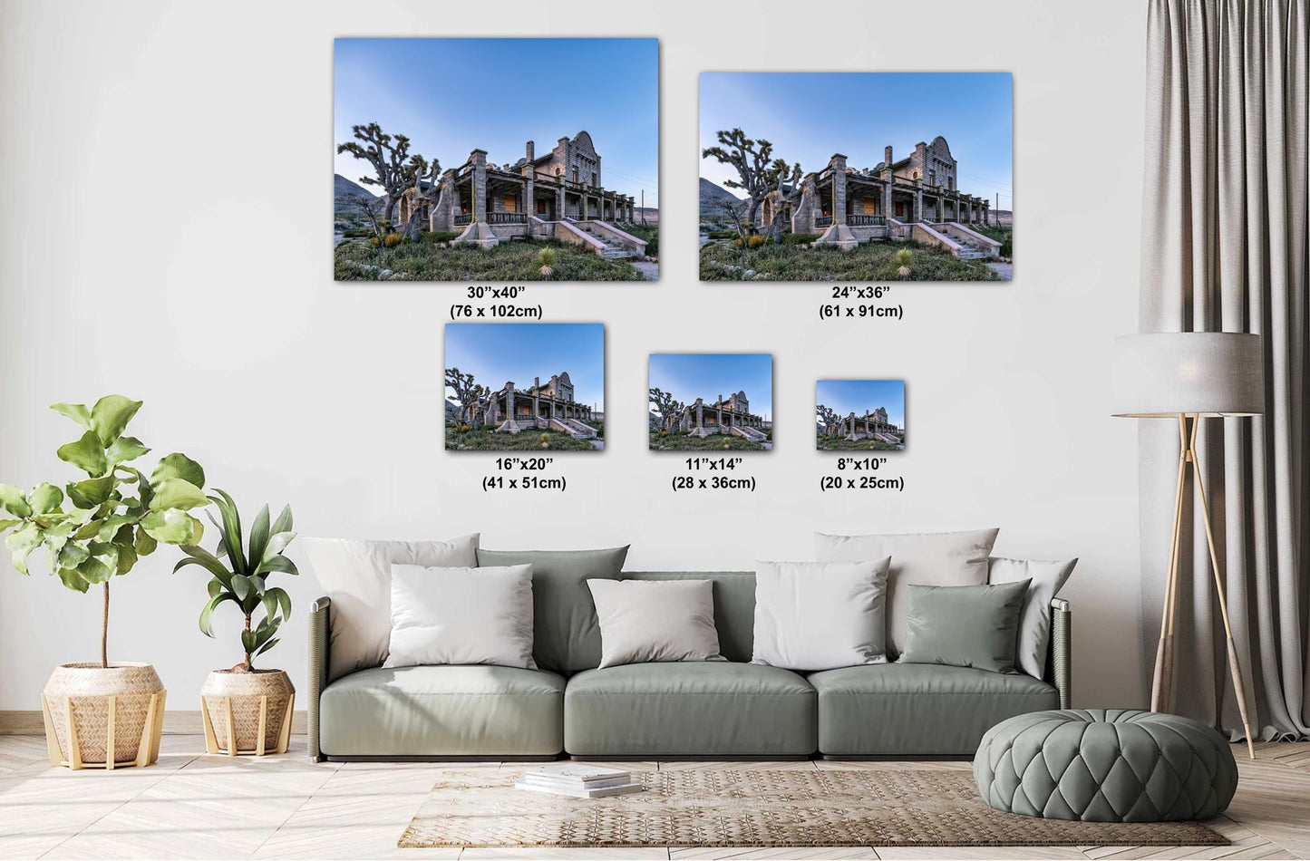 Rhyolite Ghost Town Wall Art: Abandoned Train Station Photography Print, Desert Landscape Decor for Home & Office