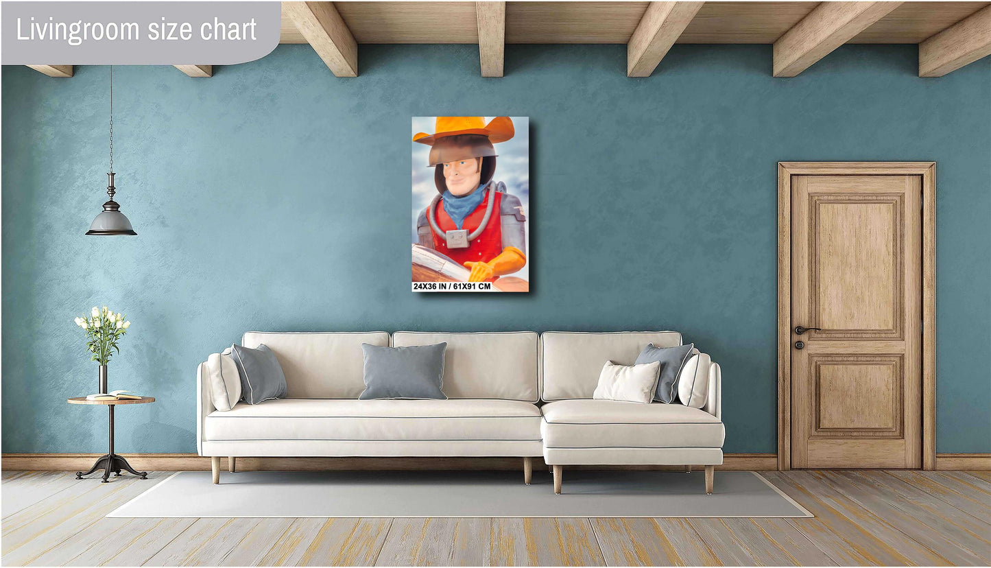 Buck Atom's Atomic Space Cowboy Mufflerman: Tulsa Route 66 Print on Premium Photo Paper, or Ready-to-Hang Canvas, Acrylic, or Metal