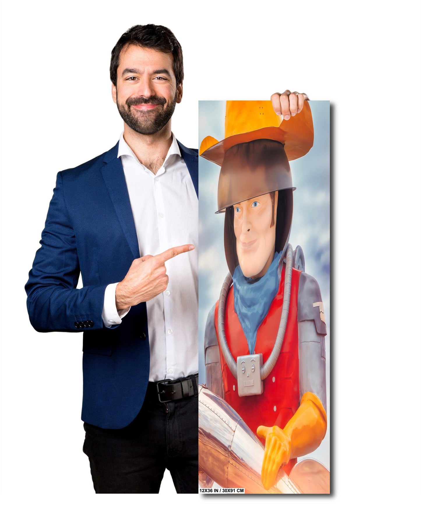 Buck Atom's Atomic Space Cowboy Mufflerman: Tulsa Route 66 Print on Premium Photo Paper, or Ready-to-Hang Canvas, Acrylic, or Metal