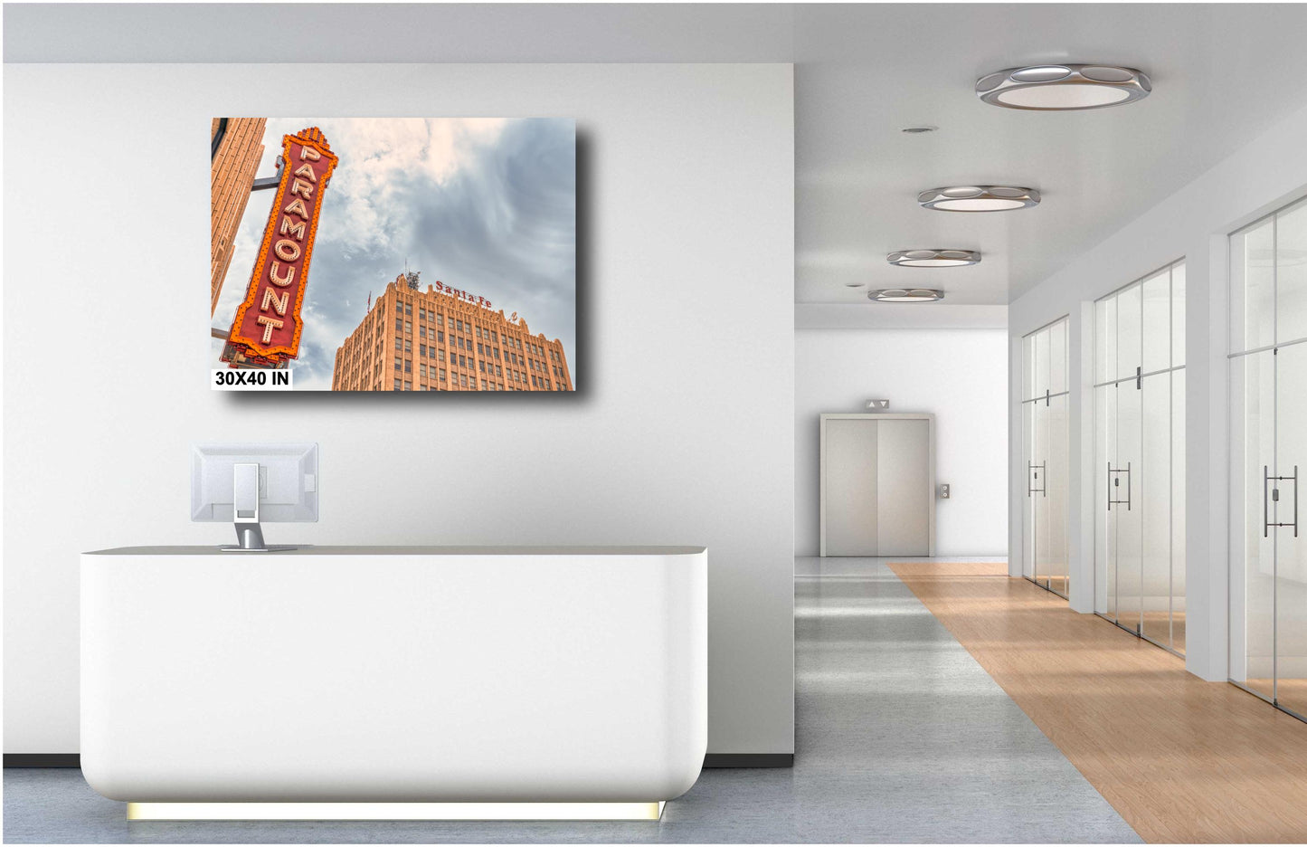 Paramount Theater Wall Art Print - Amarillo Downtown Cityscape on Premium Photo Paper, Canvas, Acrylic or Metal Decor
