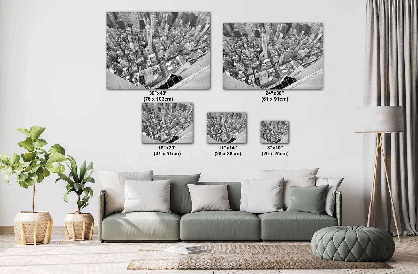 Empire State Building Ledge View: Urban NYC Skyline Photography Print for Stylish Home Decor & Wall Art