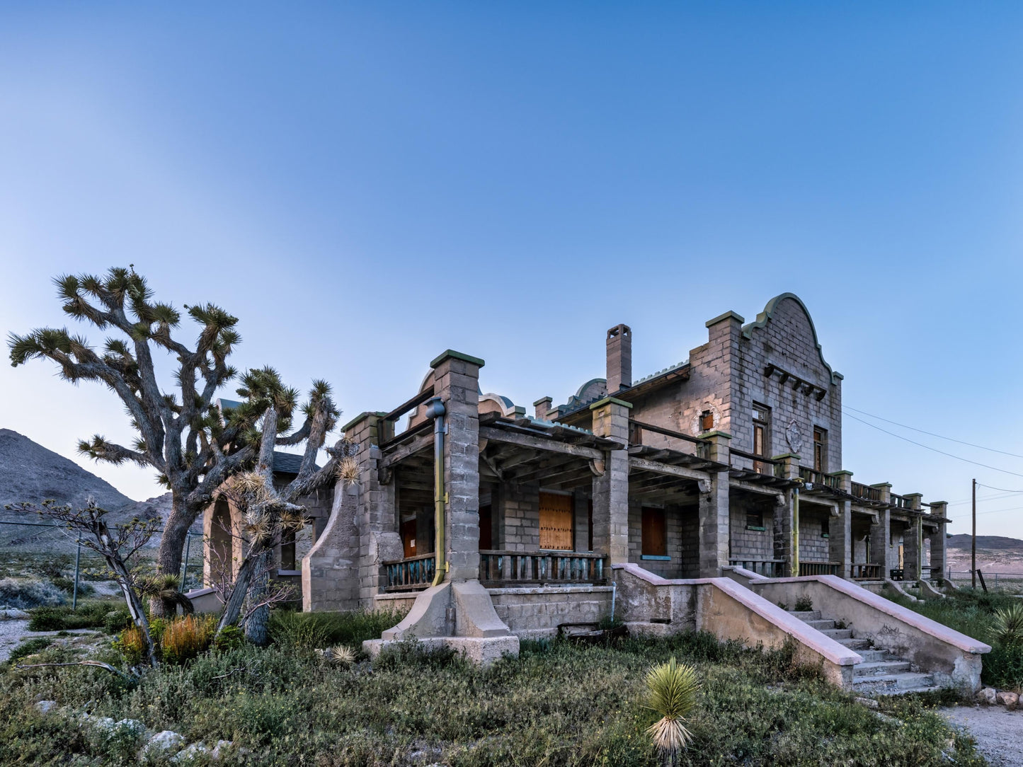 Rhyolite Ghost Town Wall Art: Abandoned Train Station Photography Print, Desert Landscape Decor for Home & Office