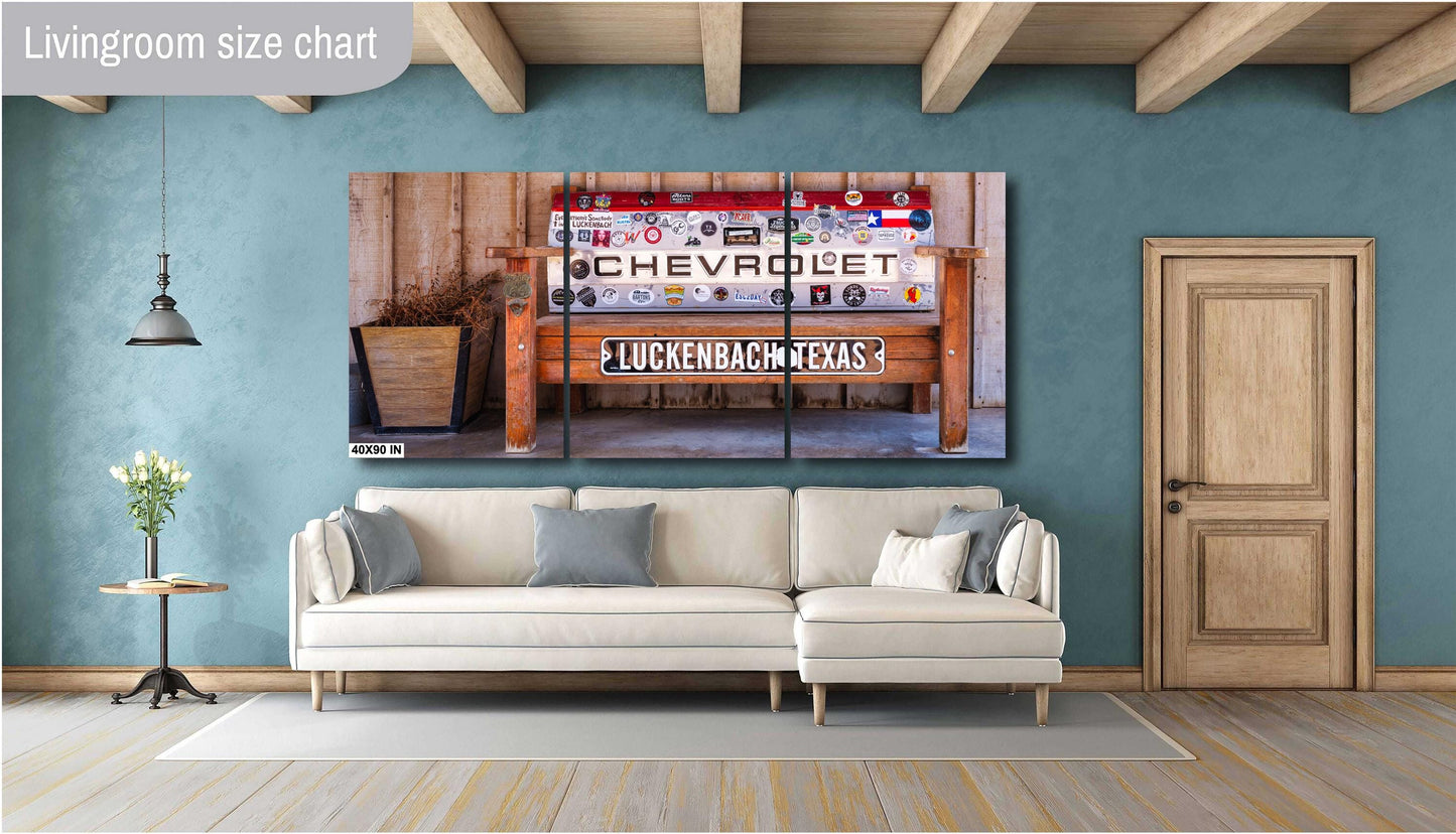 Luckenbach Texas Bench Fine Art Print on Premium Photo Paper or Ready-to-Hang Canvas & Metal Décor