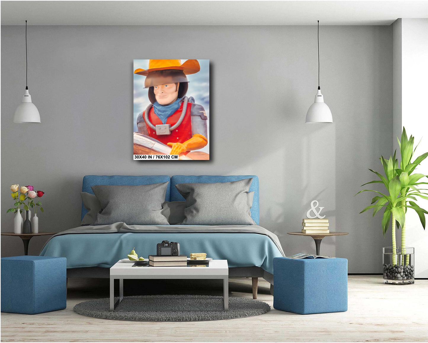 Buck Atom's Atomic Space Cowboy Mufflerman: Tulsa Route 66 Print on Premium Photo Paper, or Ready-to-Hang Canvas, Acrylic, or Metal