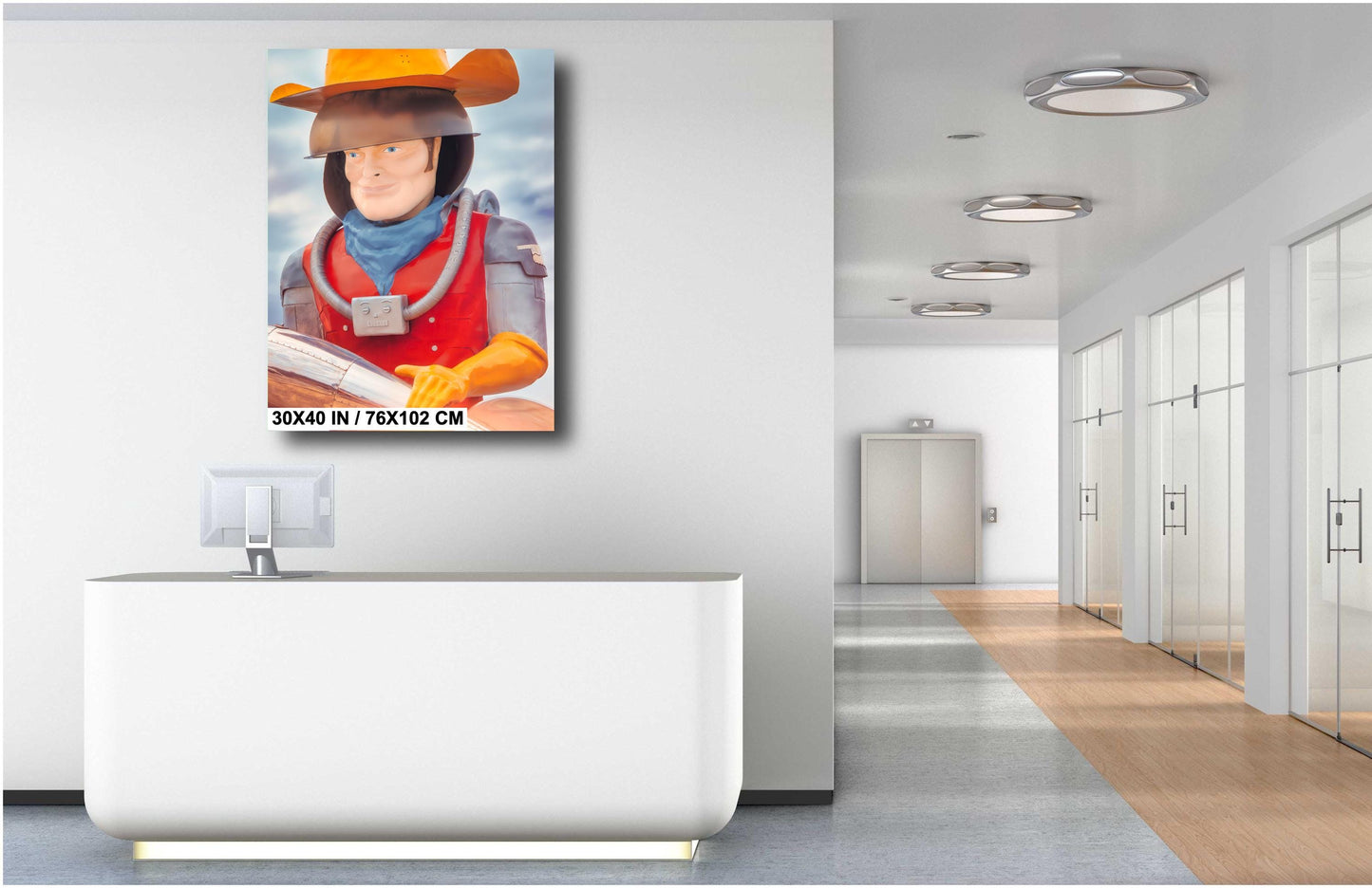 Buck Atom's Atomic Space Cowboy Mufflerman: Tulsa Route 66 Print on Premium Photo Paper, or Ready-to-Hang Canvas, Acrylic, or Metal