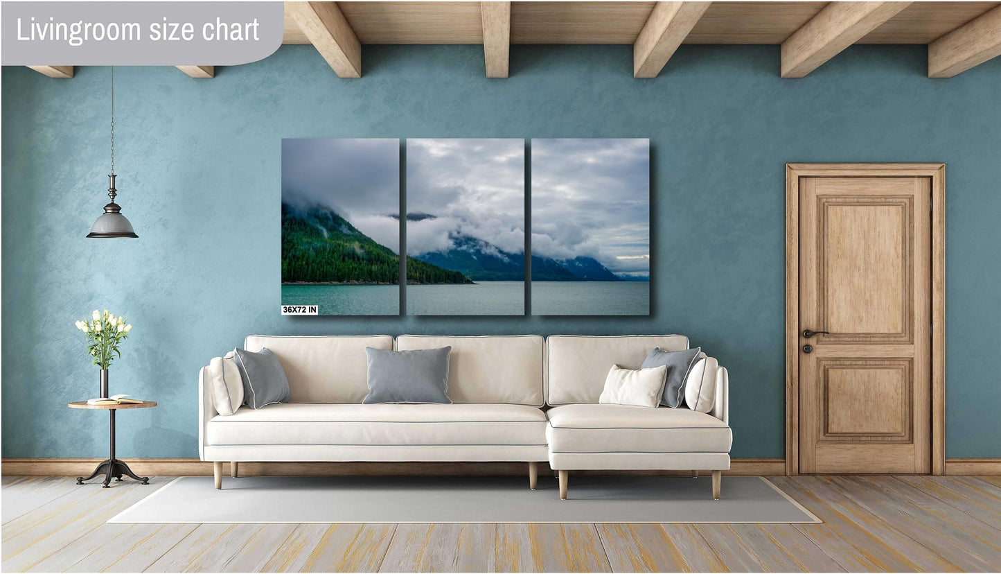 Alaska Wall Art - Large Nature Poster - Inside Passage Cruise Decor for Living Room & Lodge
