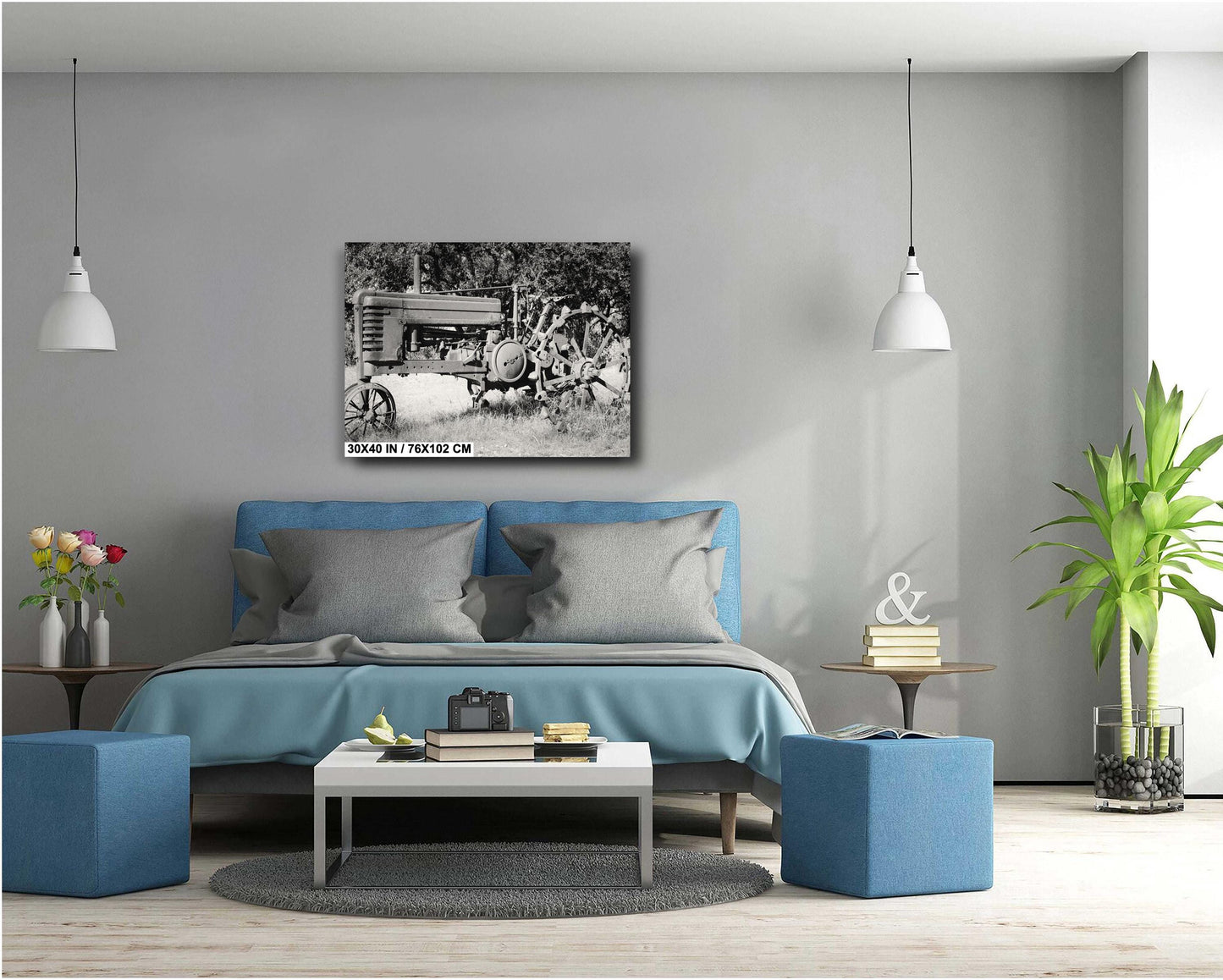 Farmhouse Wall Art - Photograph of Vintage Tractor | Rustic Farmhouse Wall Art Print | Available in Paper, Canvas, Acrylic & Metal