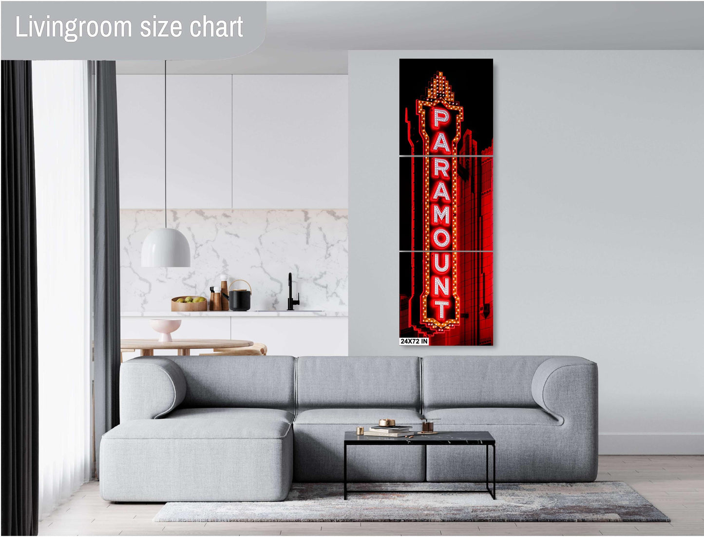 Movie Theater Wall Art - Paramount Theater Neon Sign | Historic 1932 Art Deco Cinema in Amarillo | Fine Photo Paper & Ready-to-Hang Canvas