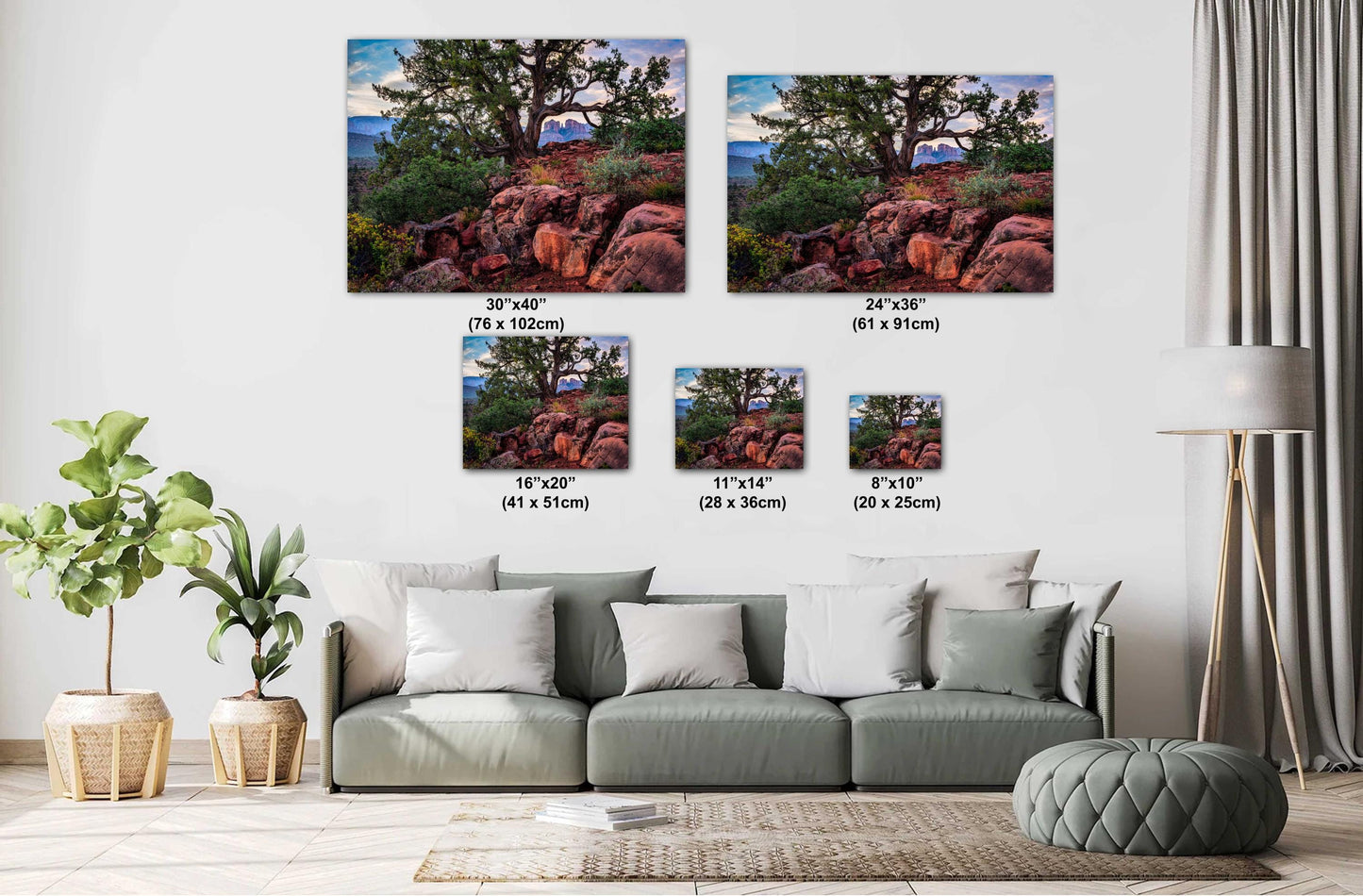 Sedona Arizona Cathedral Rock Wall Art - Red Rocks Photography Print on Premium Photo Paper, Canvas, Acrylic & Metal Decor