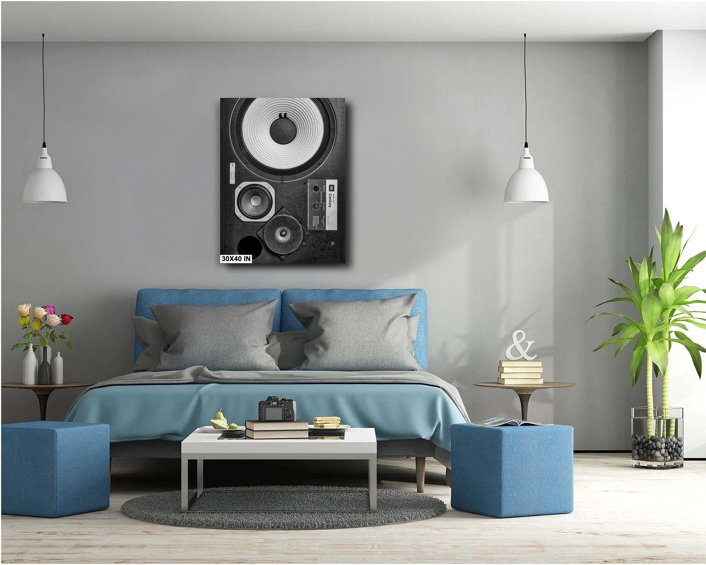 JBL L100 Retro Speaker Poster Print: Premium Quality Studio Loudspeaker on Premium Photography Paper, Canvas, Acrylic, or High Gloss Metal