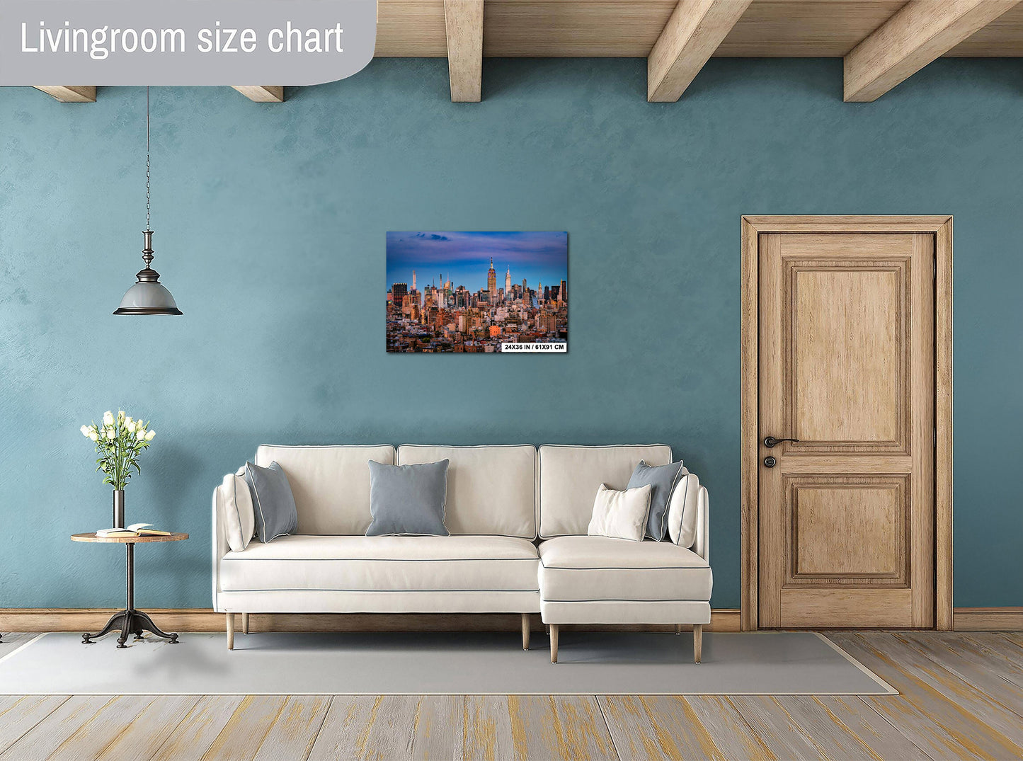 NYC Skyline at Dusk: Midtown Manhattan & Times Square Panoramic Photo Print - Cityscape Wall Art, Urban Decor, NY Gift