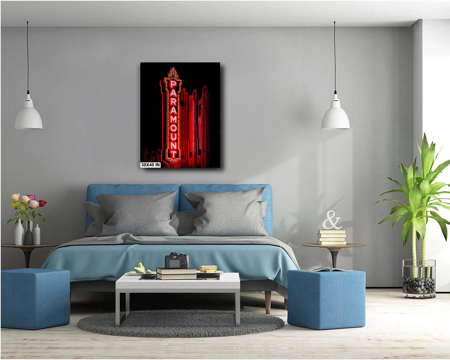 Movie Theater Wall Art - Paramount Theater Neon Sign | Historic 1932 Art Deco Cinema in Amarillo | Fine Photo Paper & Ready-to-Hang Canvas