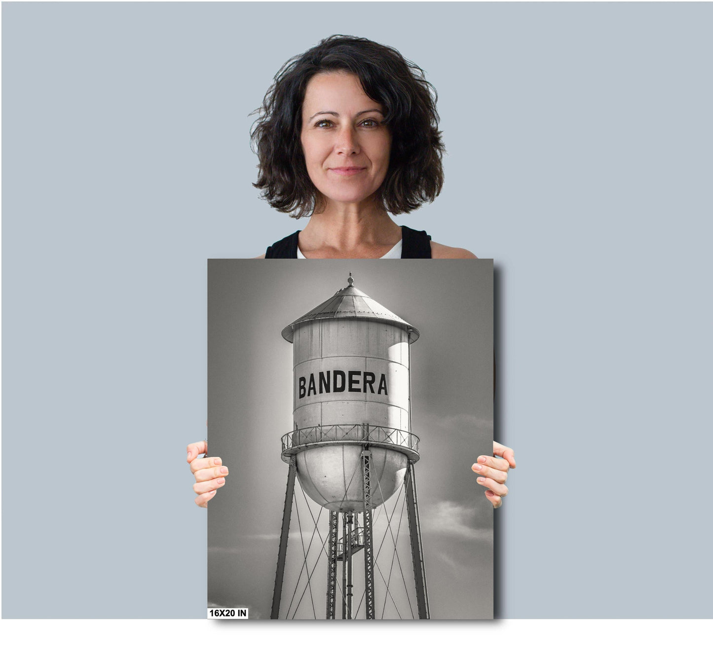 Rustic Water Tower Print: Texas Farmhouse Photo on Premium Paper & Ready-to-Hang Canvas, Unique Wall Art Décor for Home or Office