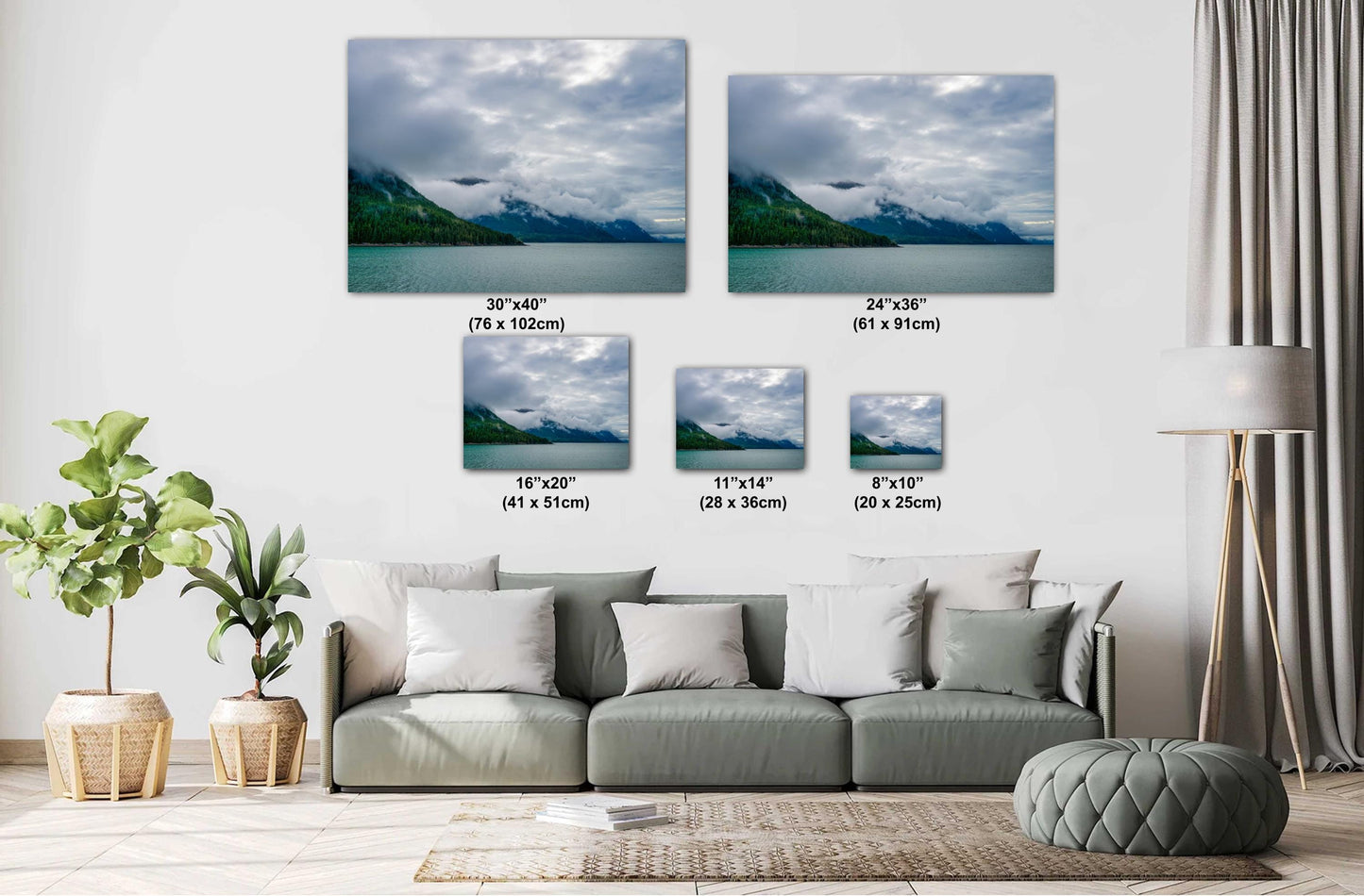 Alaska Wall Art - Large Nature Poster - Inside Passage Cruise Decor for Living Room & Lodge