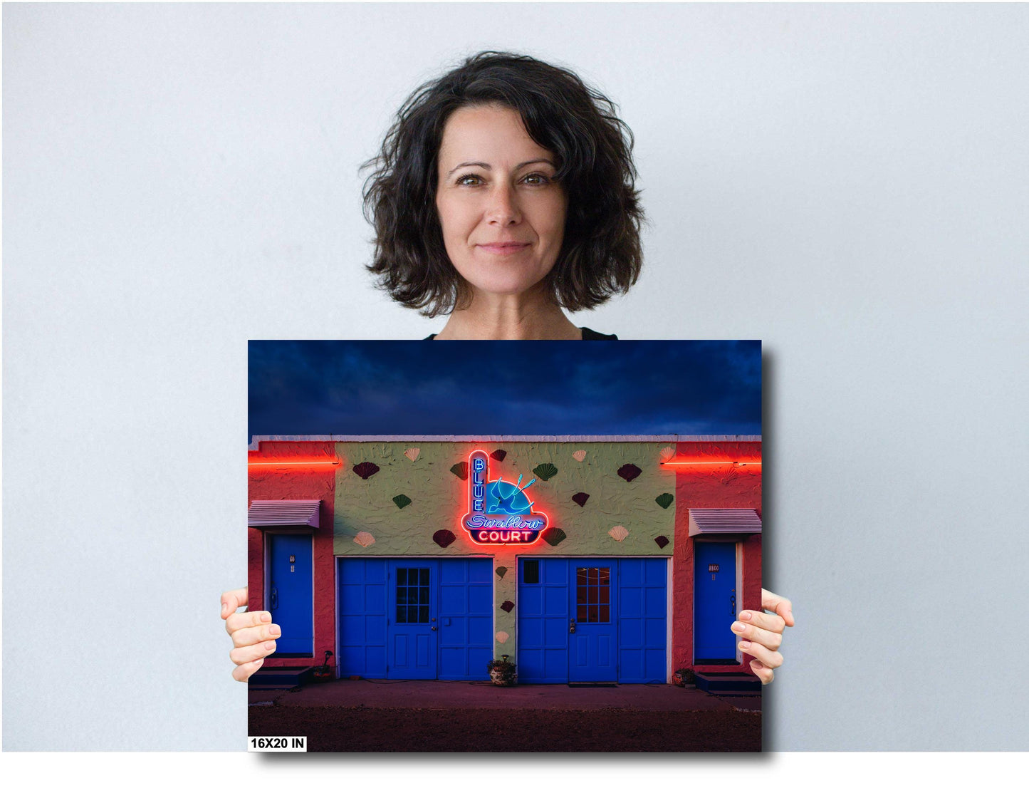 Route 66 Wall Art - Blue Swallow Motel Original Sign - Travel Photography Print on Premium Photo Paper, Canvas, Acrylic, or Metal