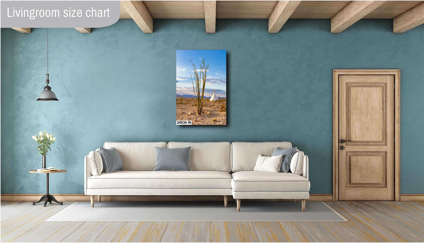 Terlingua Texas Ocotillo Tipi Print - Desert Landscape Photography Wall Art for Southwestern Home Decor