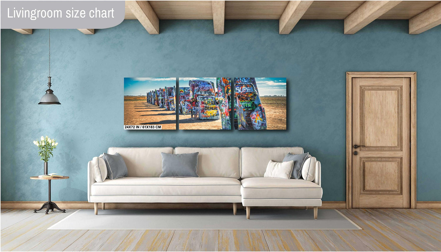 Cadillac Ranch Route 66 Print - Amarillo Texas Roadside Art for Travel Lovers, Home Decor & Gift Ideas on Canvas, Photo Paper or Metal