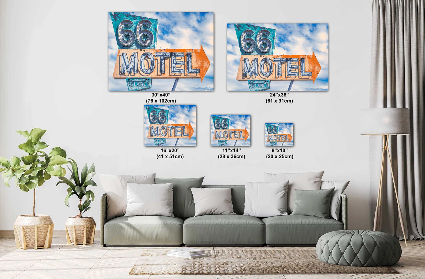 Route 66 Motel Sign Photography: Needles, California Rustic Western Neon Wall Art Print on Premium Photo Paper, Canvas, Acrylic, or Metal