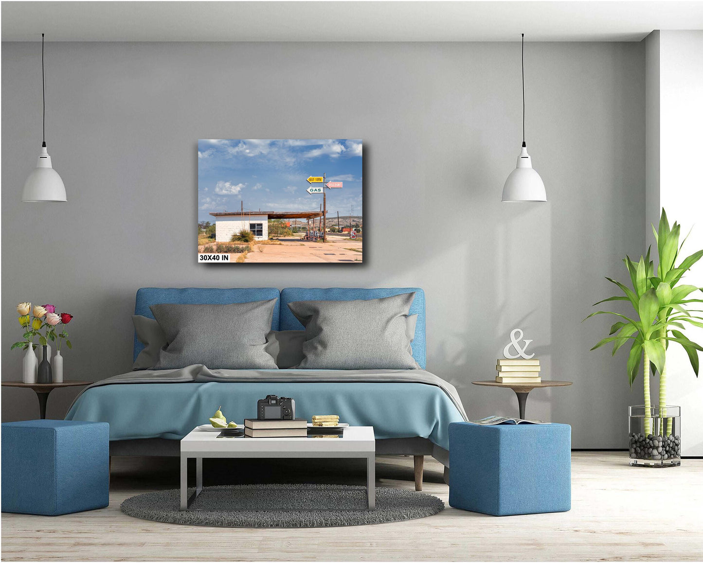 Gas Station Wall Art: Desert Landscape Photography Print from Sanderson, Texas - Rustic Home Decor & Unique Wall Decor