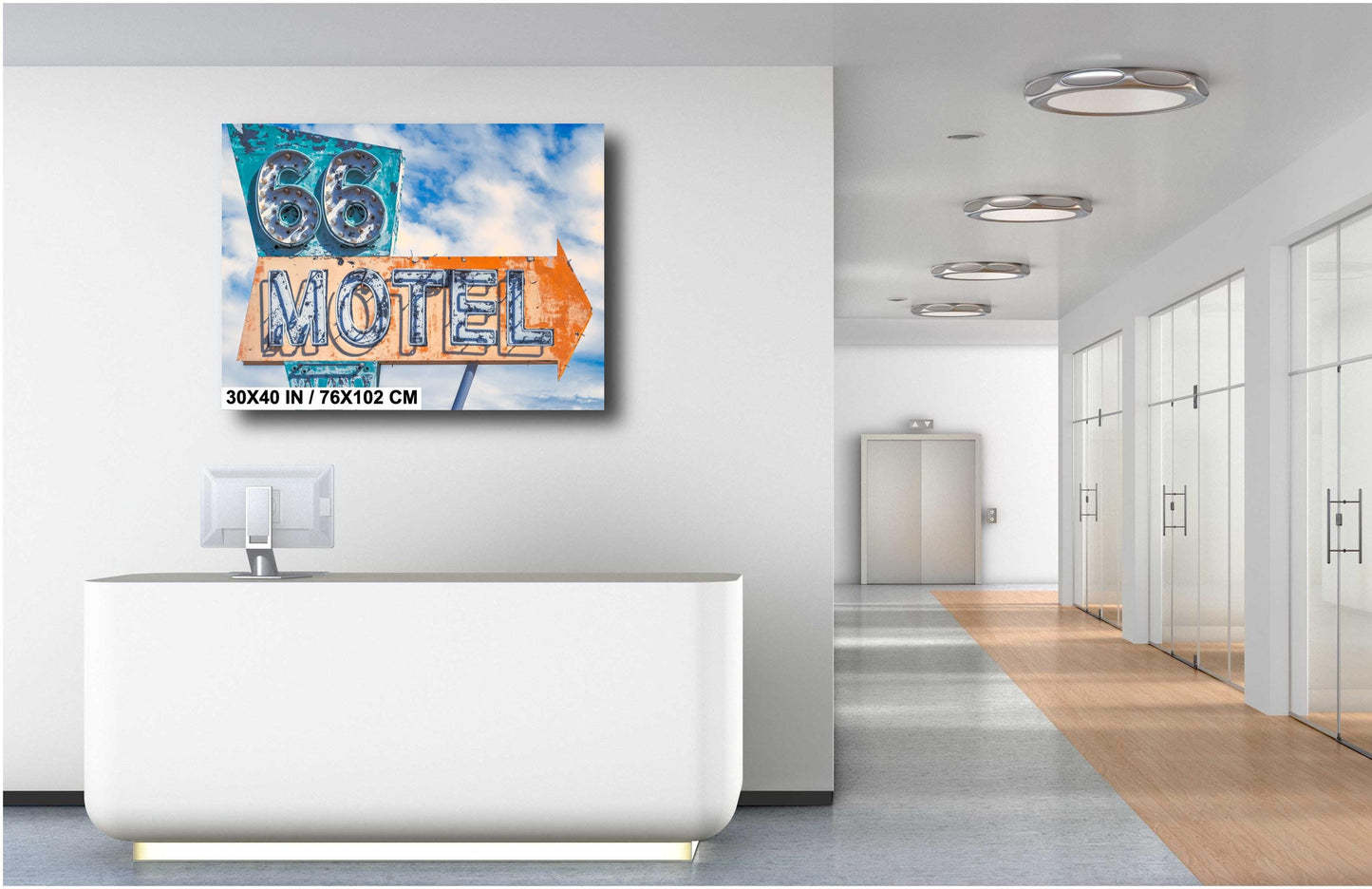 Route 66 Motel Sign Photography: Needles, California Rustic Western Neon Wall Art Print on Premium Photo Paper, Canvas, Acrylic, or Metal