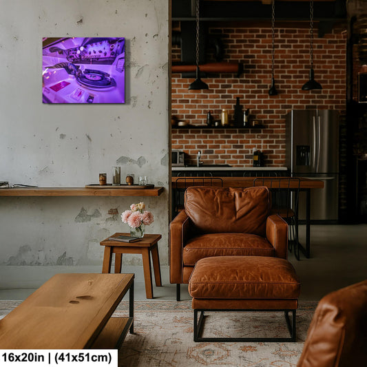 Vintage Jukebox Wall Art - Pop of Color Print | Nostalgic Music Decor Canvas