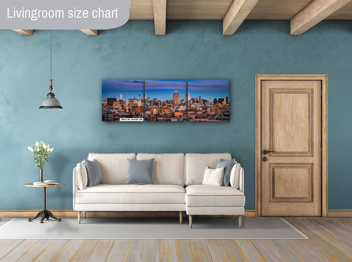 NYC Skyline at Dusk: Midtown Manhattan & Times Square Panoramic Photo Print - Cityscape Wall Art, Urban Decor, NY Gift