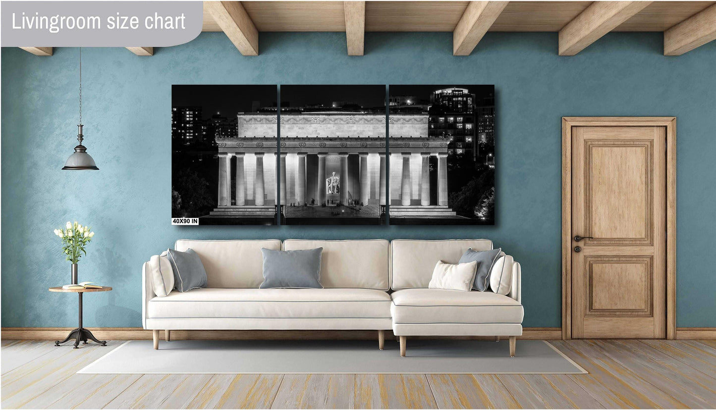 Washington DC Print of Lincoln Memorial at Night - American Wall Art Photo on Premium Photo Paper, Canvas, Acrylic, or Metal