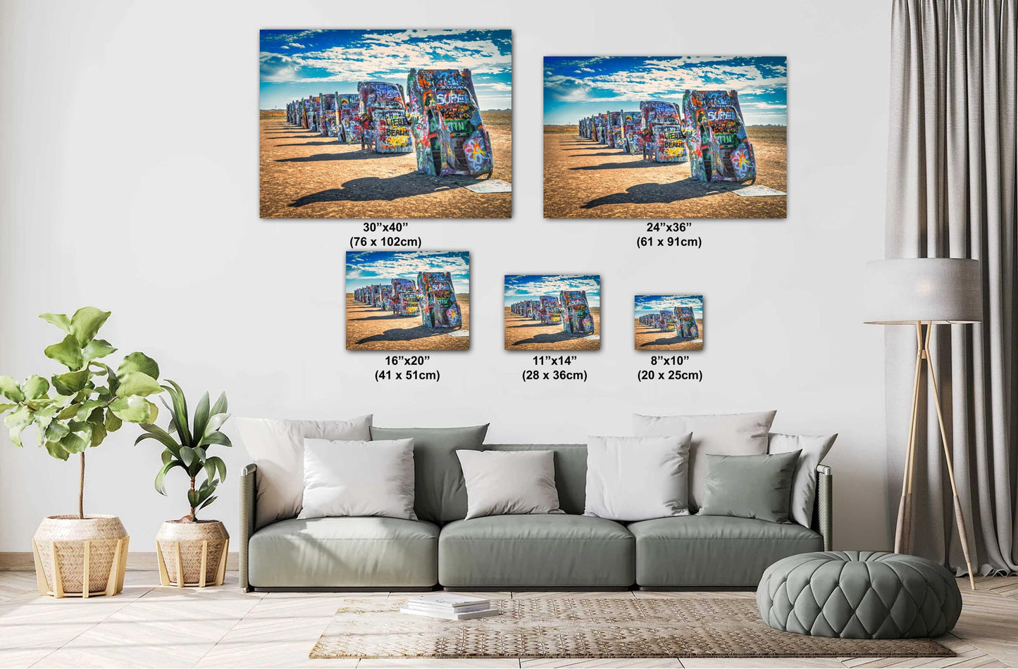 Cadillac Ranch Route 66 Print - Amarillo Texas Roadside Art for Travel Lovers, Home Decor & Gift Ideas on Canvas, Photo Paper or Metal