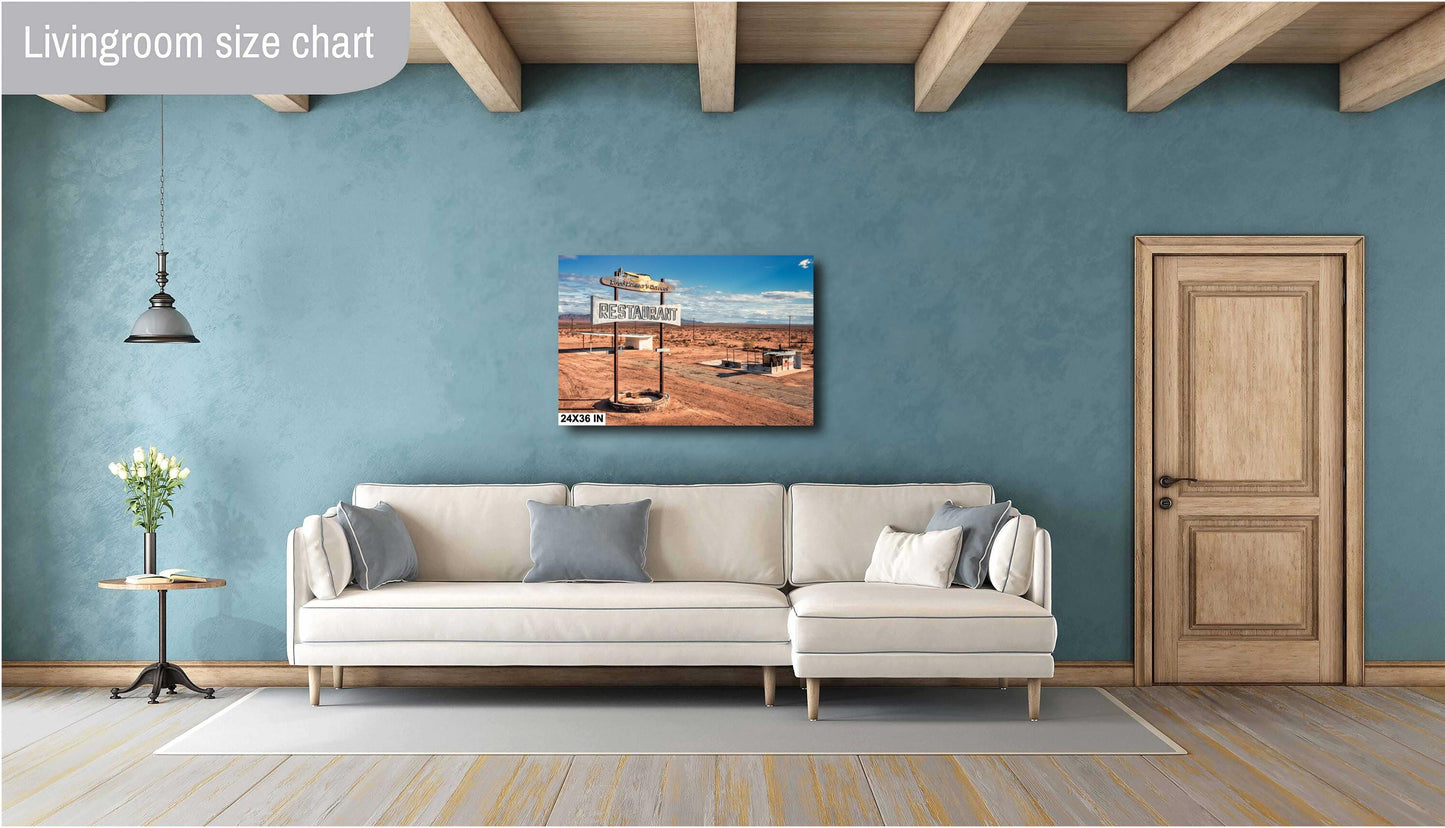 Road Runners Retreat Art Print | Iconic Route 66 Desert Americana | Mojave Desert Fine Art on Photo Paper, Canvas, Acrylic & Metal