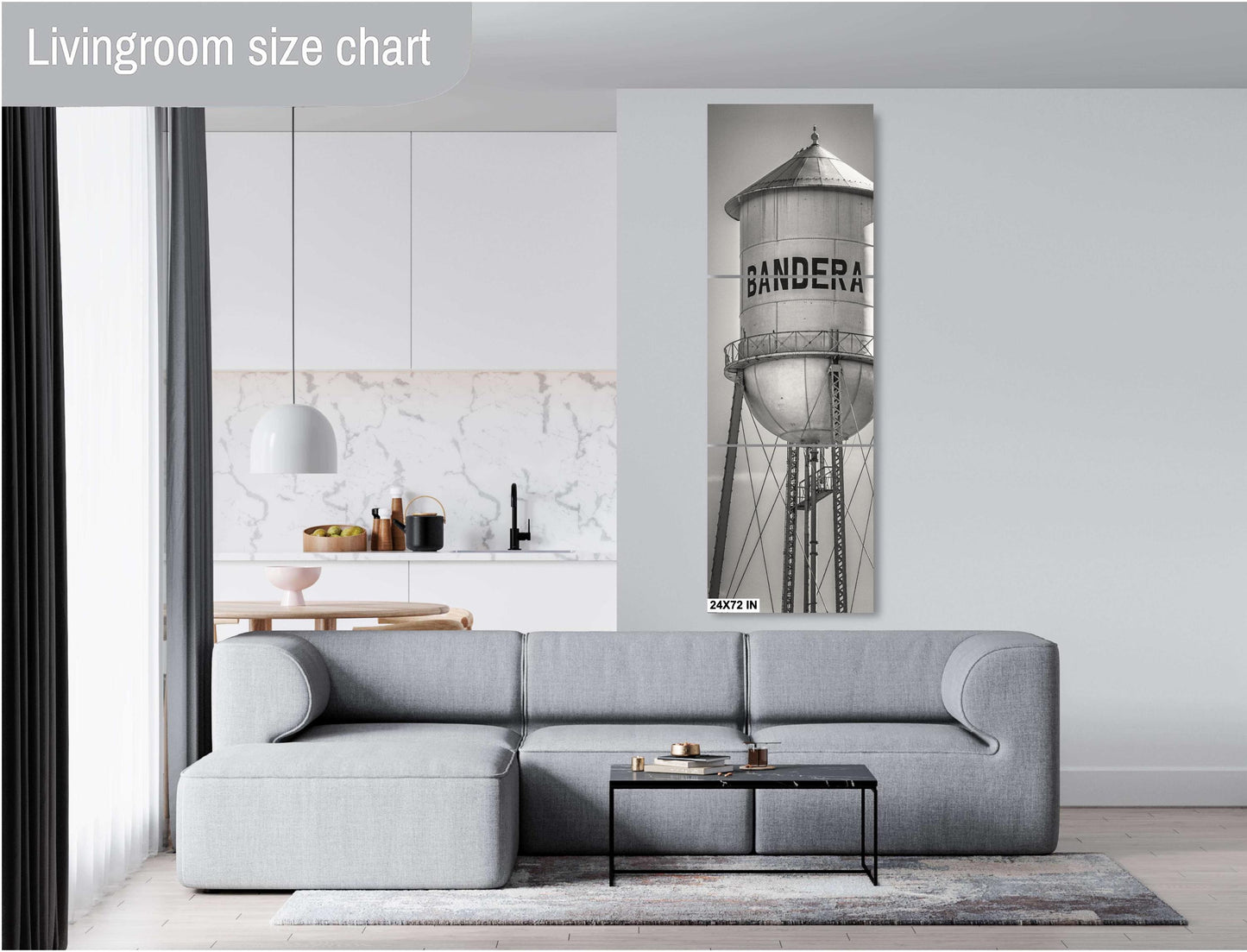Rustic Water Tower Print: Texas Farmhouse Photo on Premium Paper & Ready-to-Hang Canvas, Unique Wall Art Décor for Home or Office