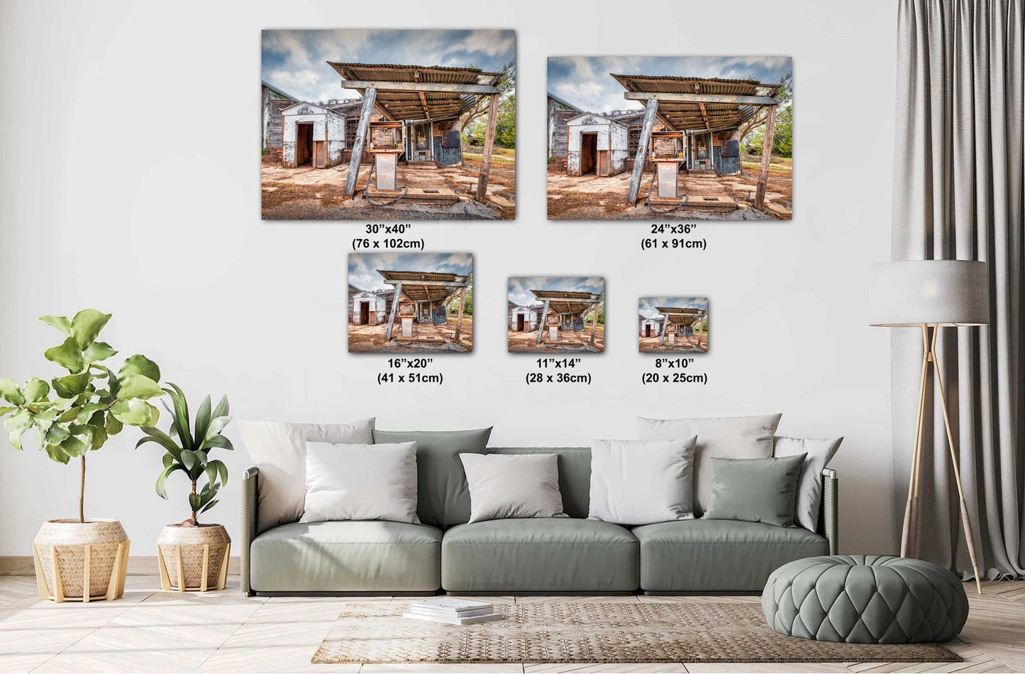 Gas Station Decor - Rustic Abandoned Gas Station in Iredell, Texas | Premium Quality or Ready-to-Hang Canvas, Acrylic & Metal Options