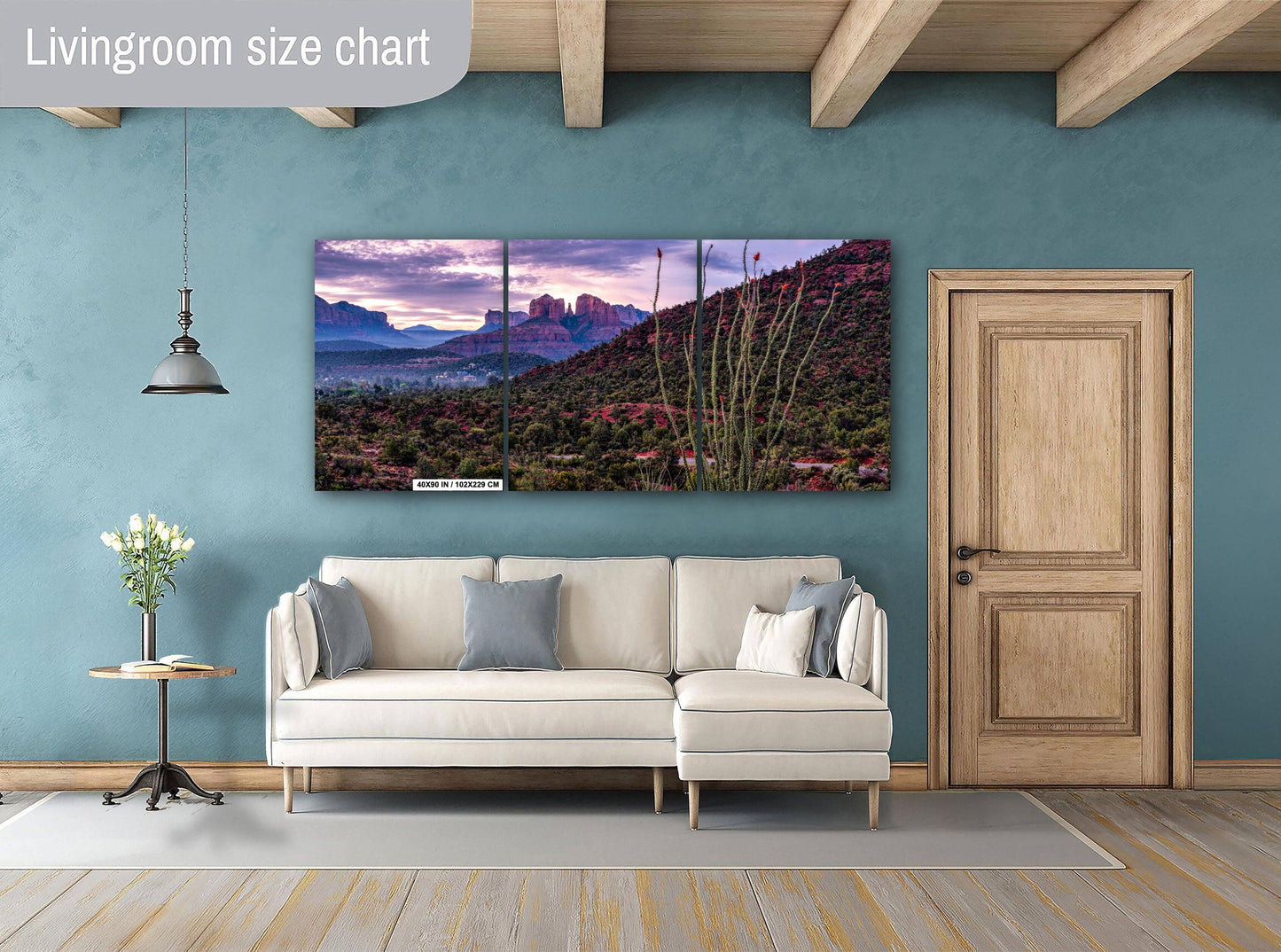 Sedona Print - Cathedral Rock Sunrise Ocotillo, Southwest Home Decor Photography on Premium Photo Paper, Canvas, Acrylic, or Metal Art