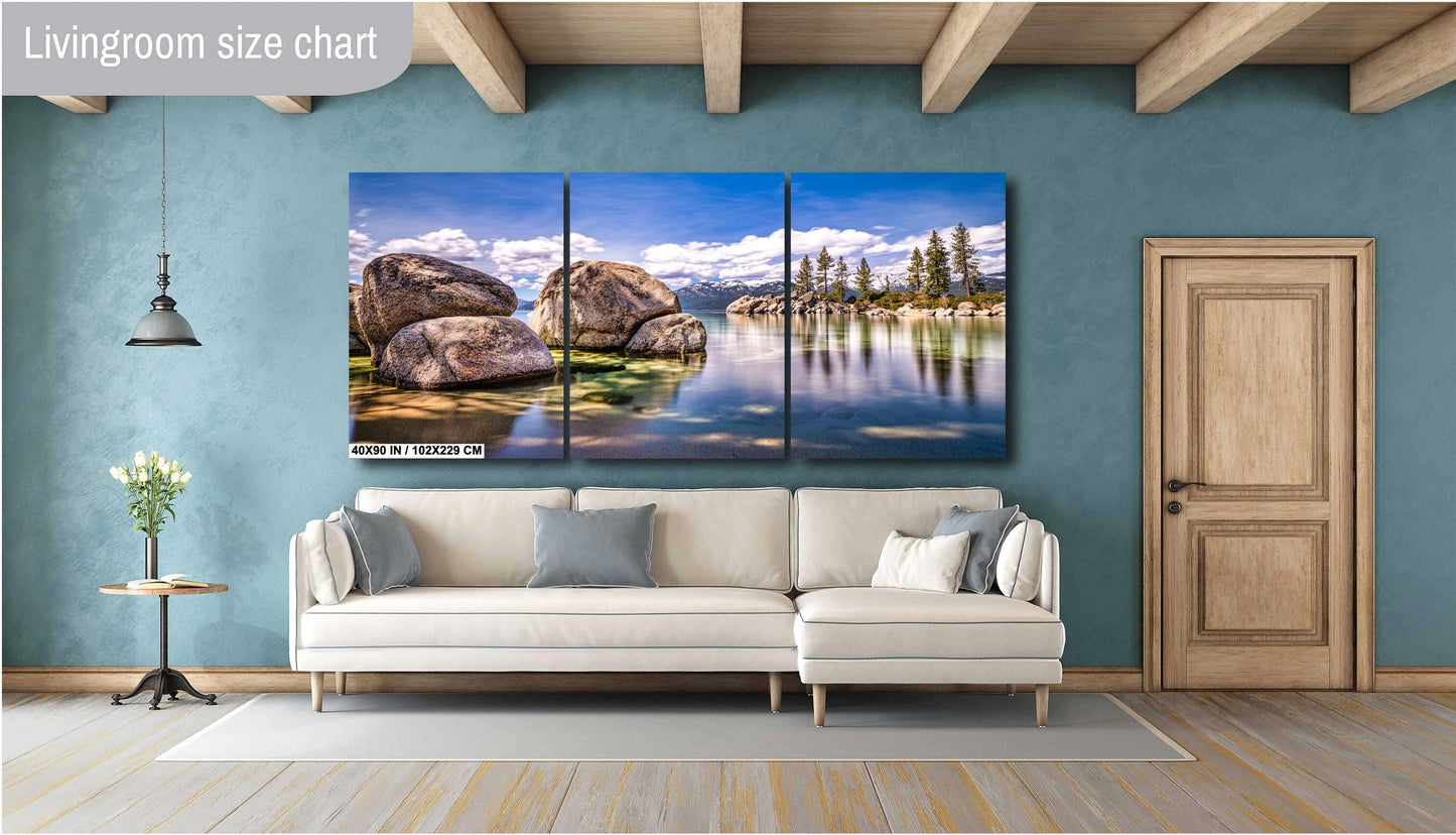 Lake Tahoe Print - Sand Harbor Wall Art Photo on Canvas, Acrylic, Metal & Photo Paper | Nevada California Lake Decor