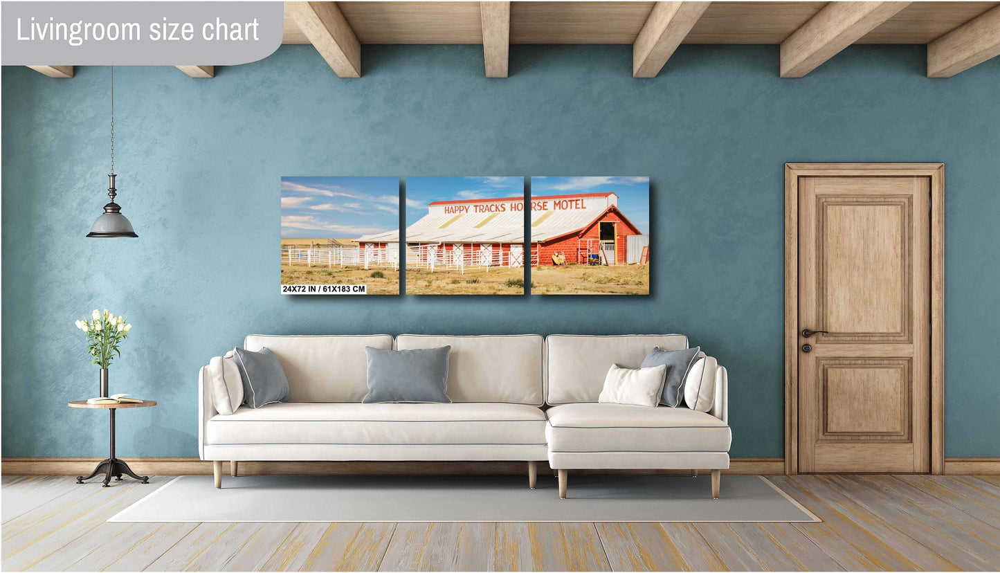 Route 66 Wall Art | Happy Tracks Horse Motel Print Amarillo TX Rustic Equestrian Western Decor Photography on Premium Paper or Canvas